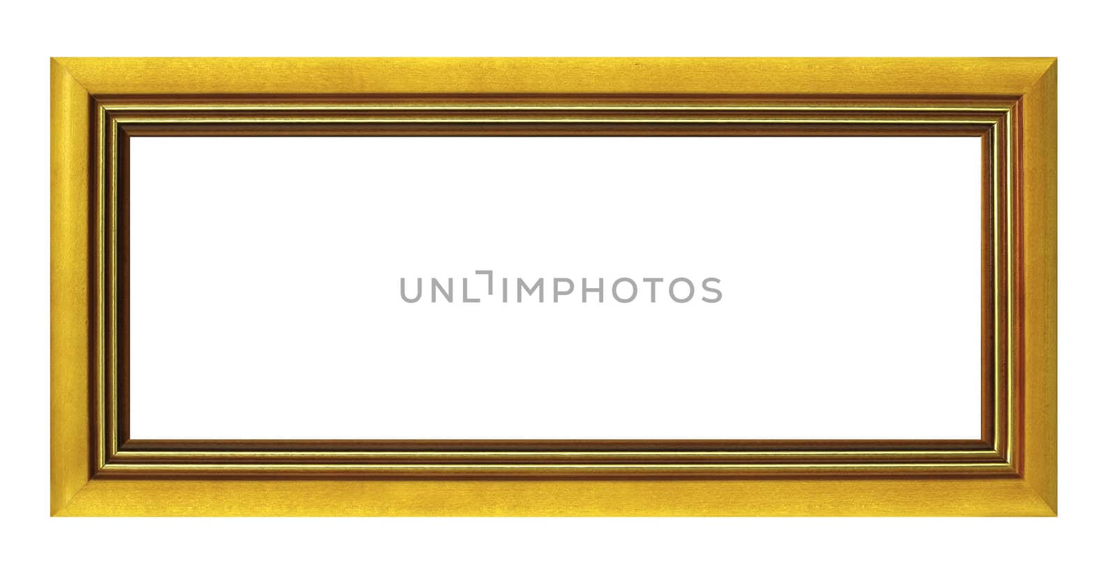 Empty golden picture frame isolated by kvinoz