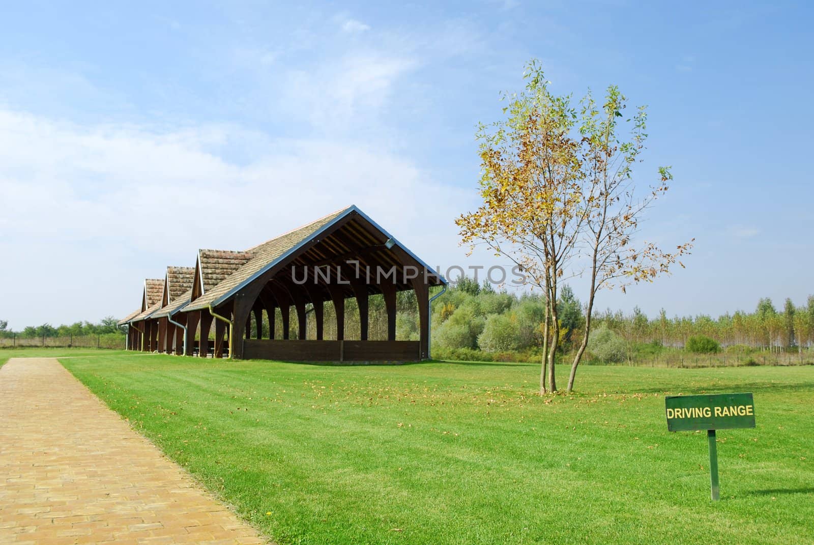 Sport golf driving range building