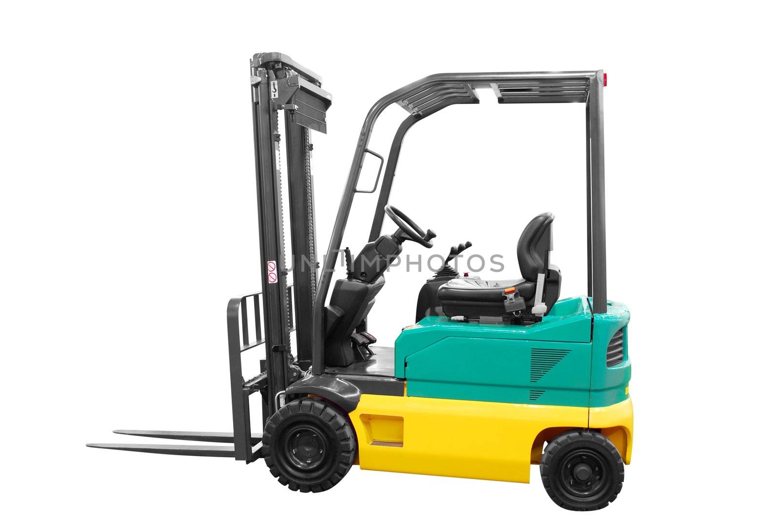 Fork-lift isolated on white