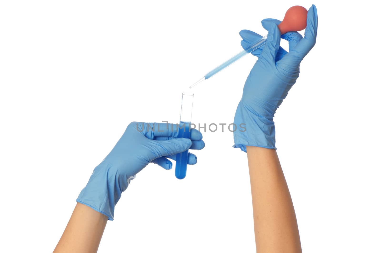 doctor holds a tube with sample of new antidote