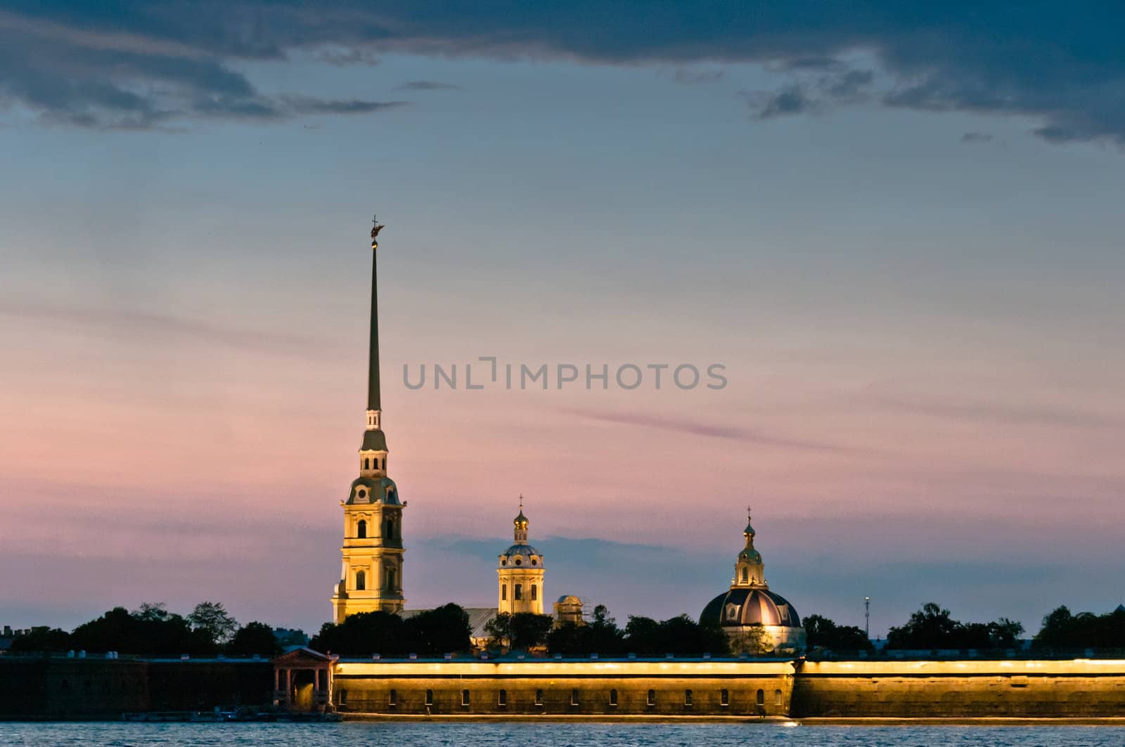 Peter and Paul fortress at twilight by dmitryelagin