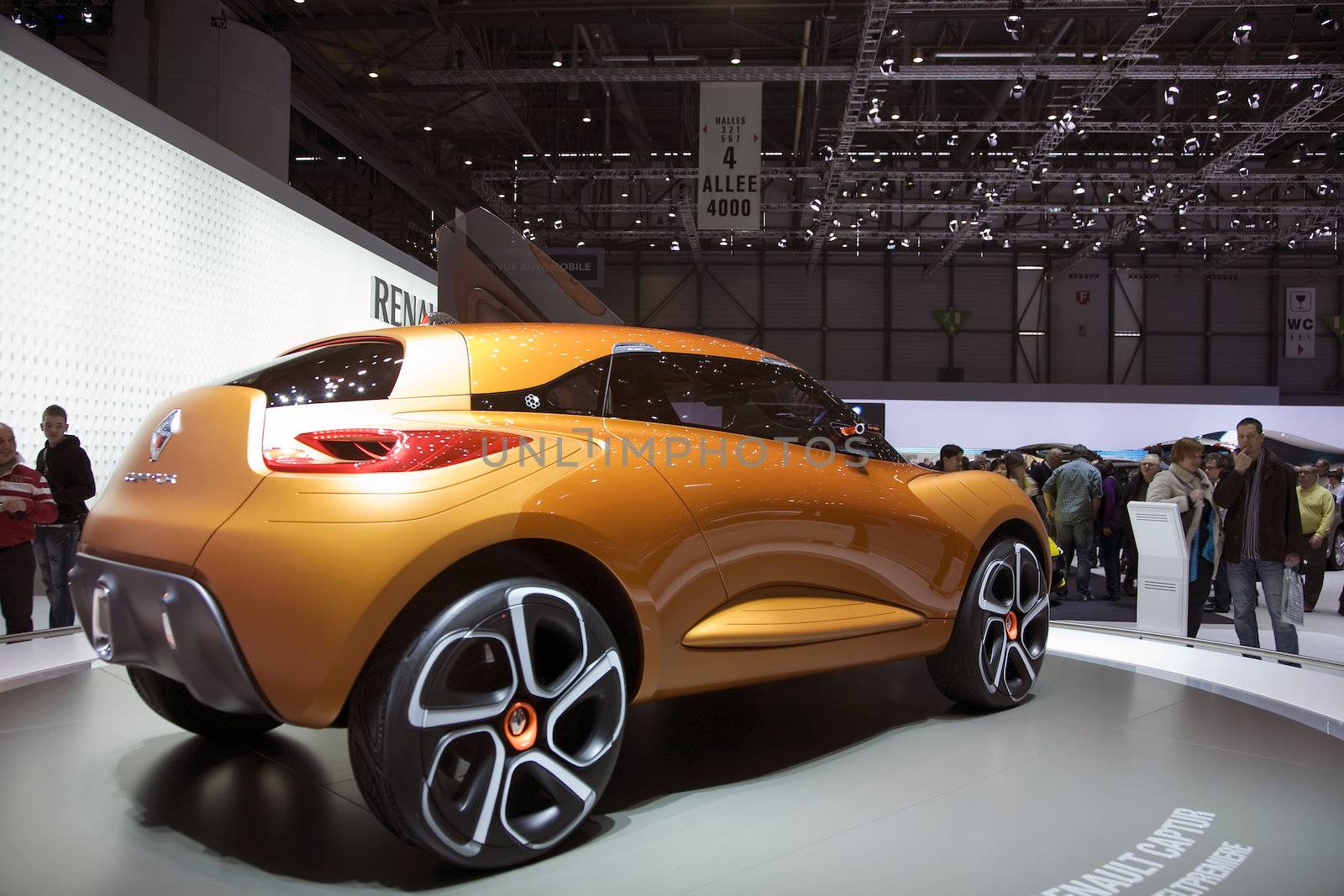 GENEVA, SWITZERLAND - MARCH 4, 2011 - Renault Captur Concept car is presented at the annual motor show in Geneva on March 4, 2011.