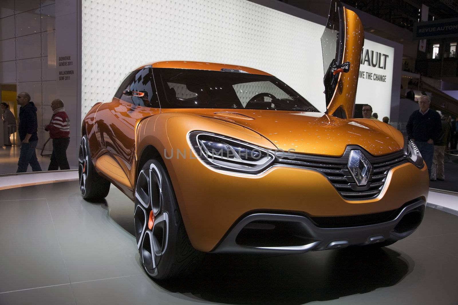 GENEVA, SWITZERLAND - MARCH 4, 2011 - Renault Captur Concept car is presented at the annual motor show in Geneva on March 4, 2011.