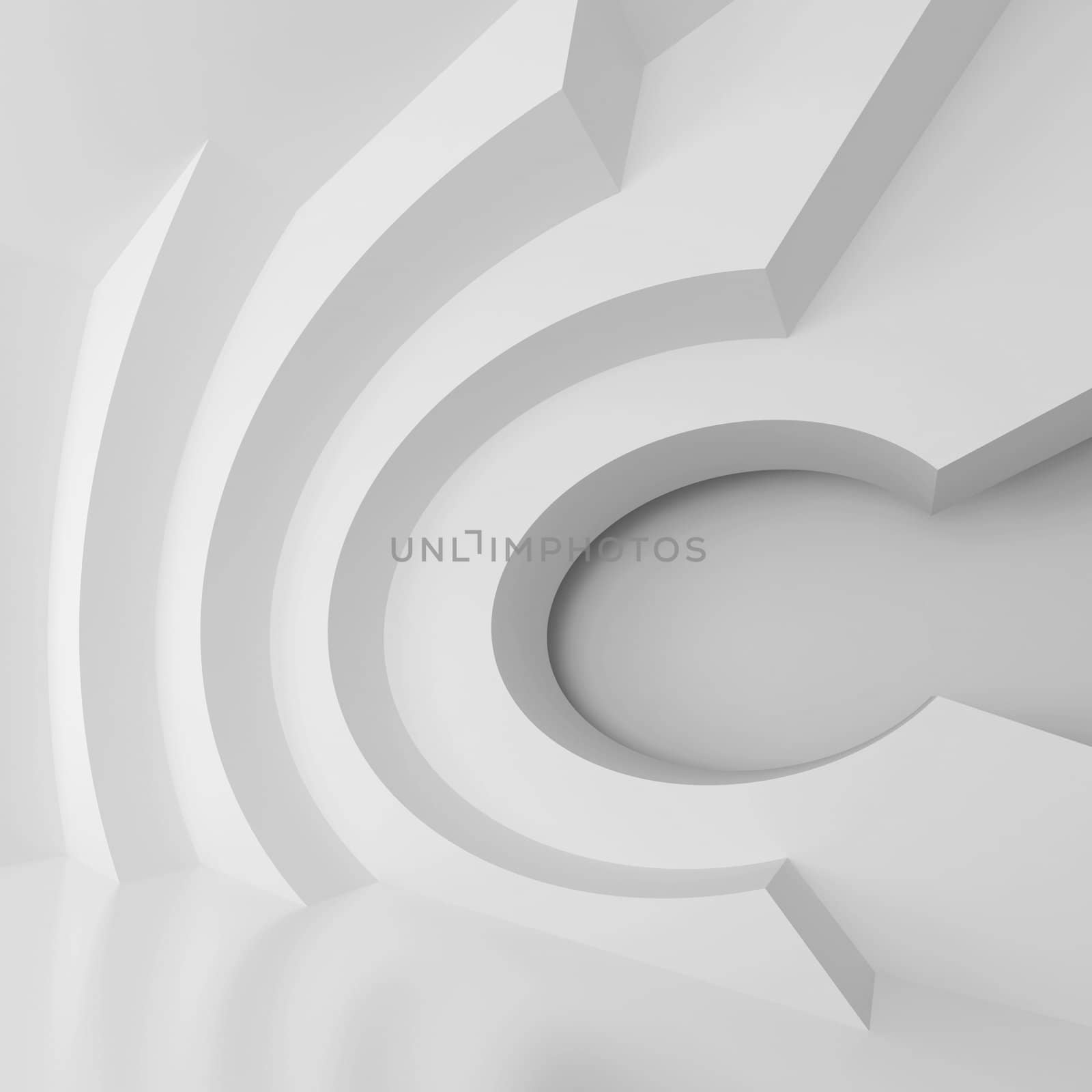 3d Illustration of White Abstract Geometric Background