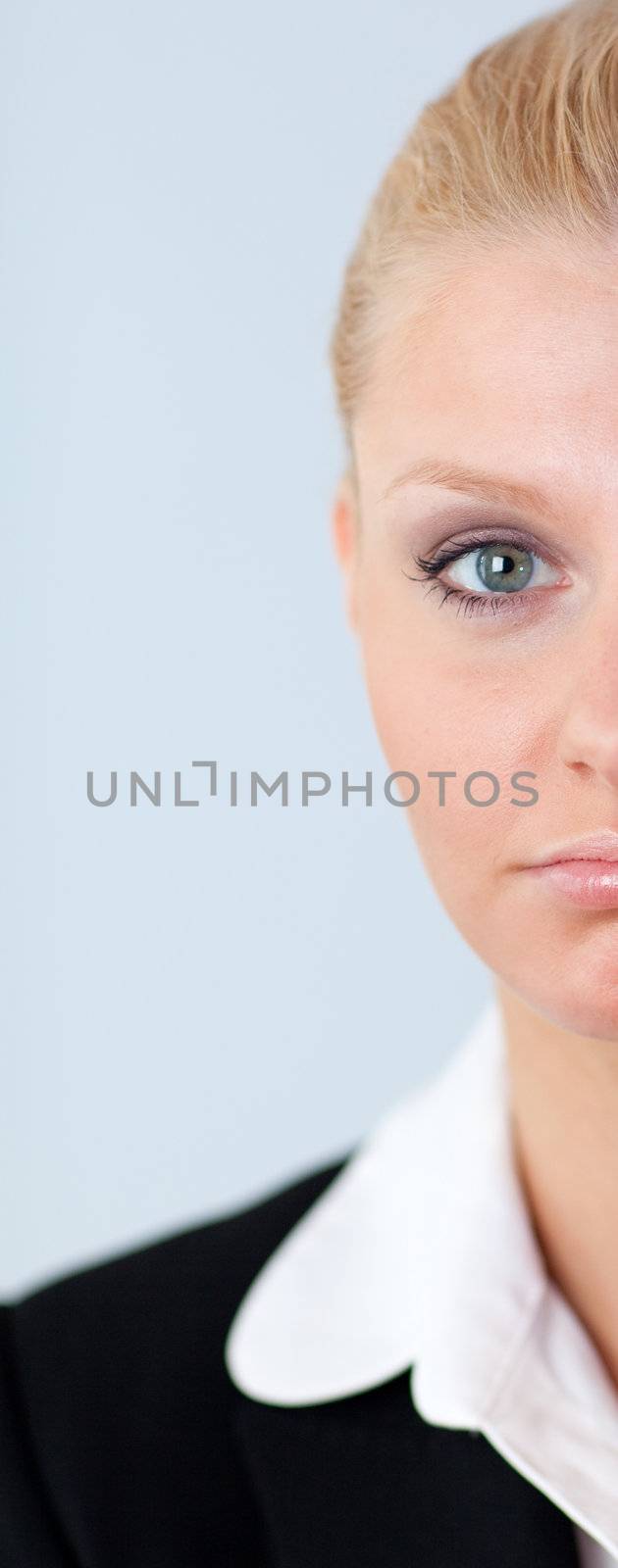 abstract view of young woman with a sad face