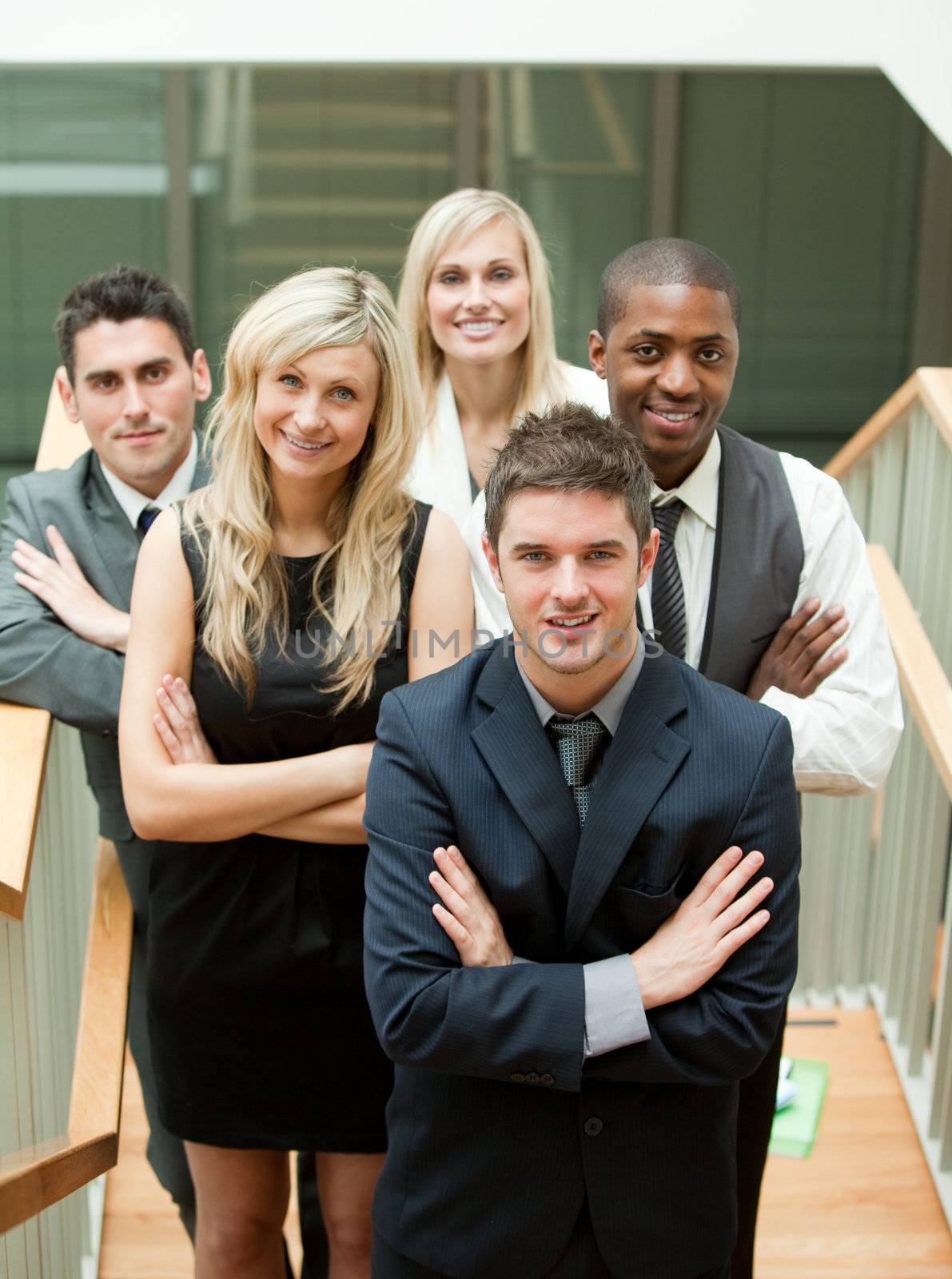 Business team in a stairs by Wavebreakmedia