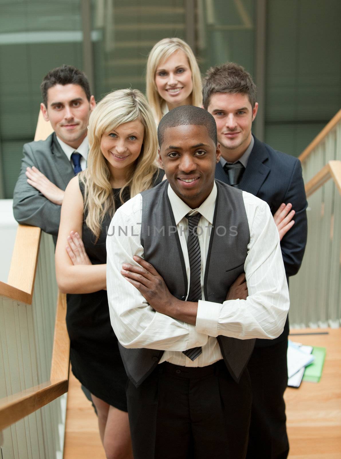 Business team in a stairs by Wavebreakmedia
