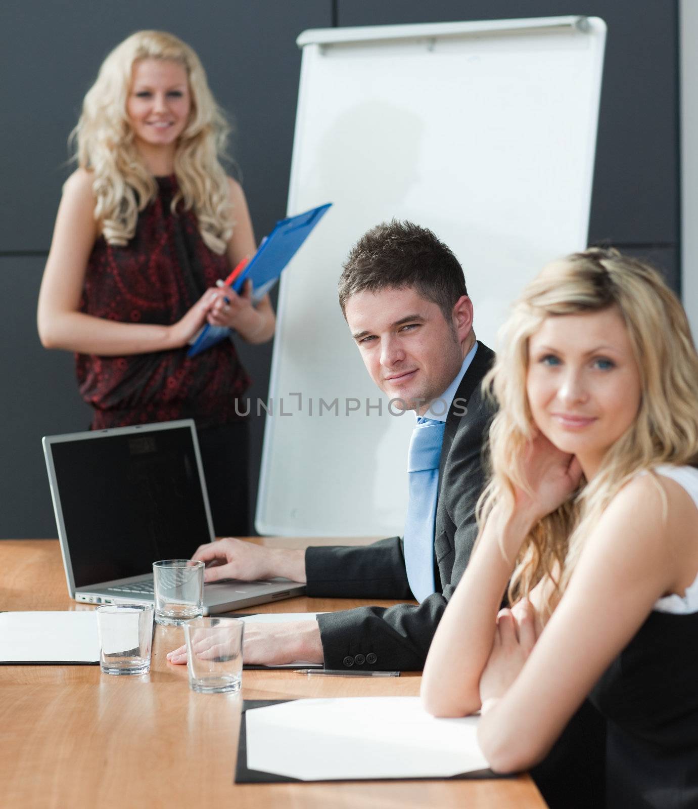 woman presenting at a business teamwork meeting