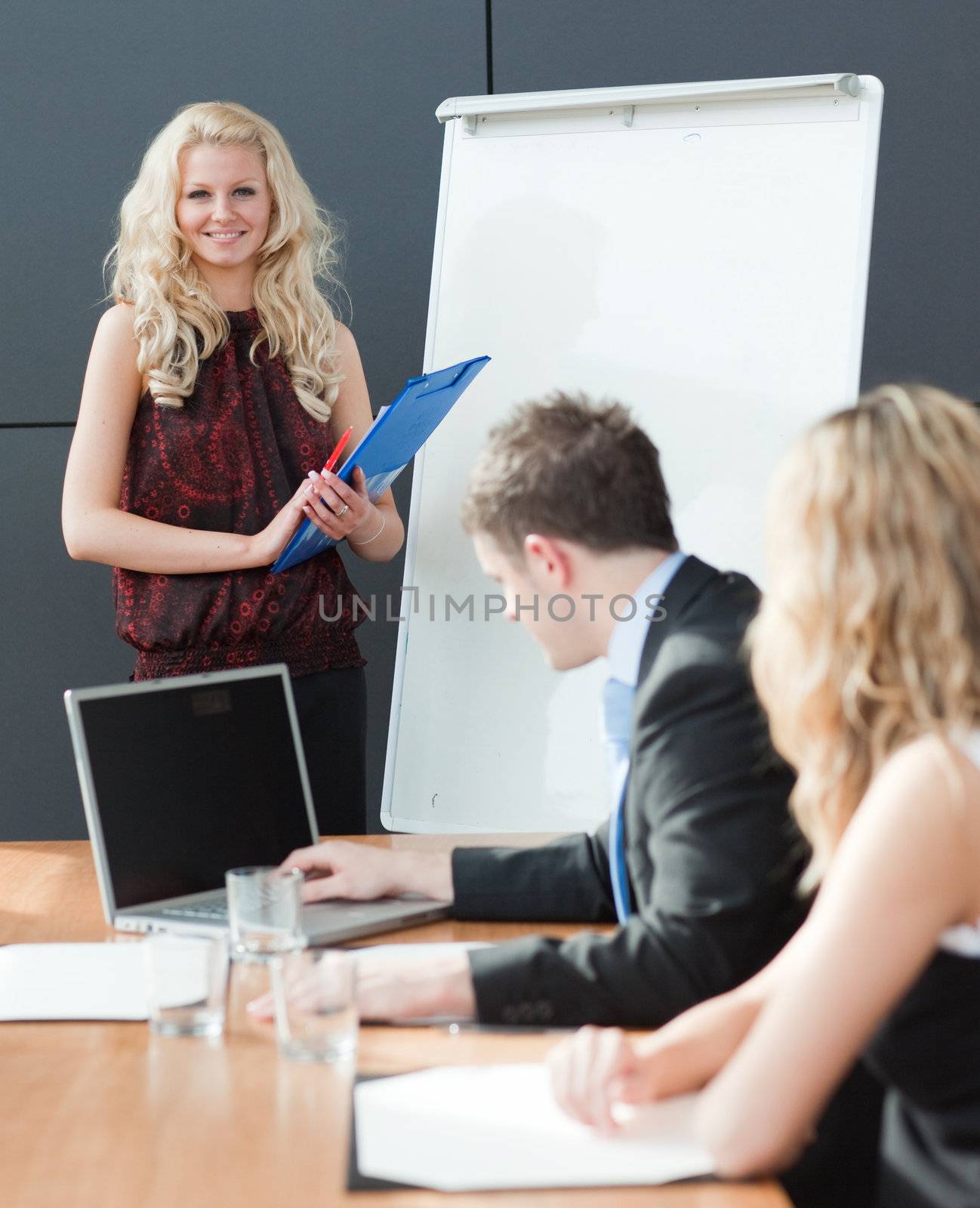 woman presenting at a business teamwork meeting by Wavebreakmedia