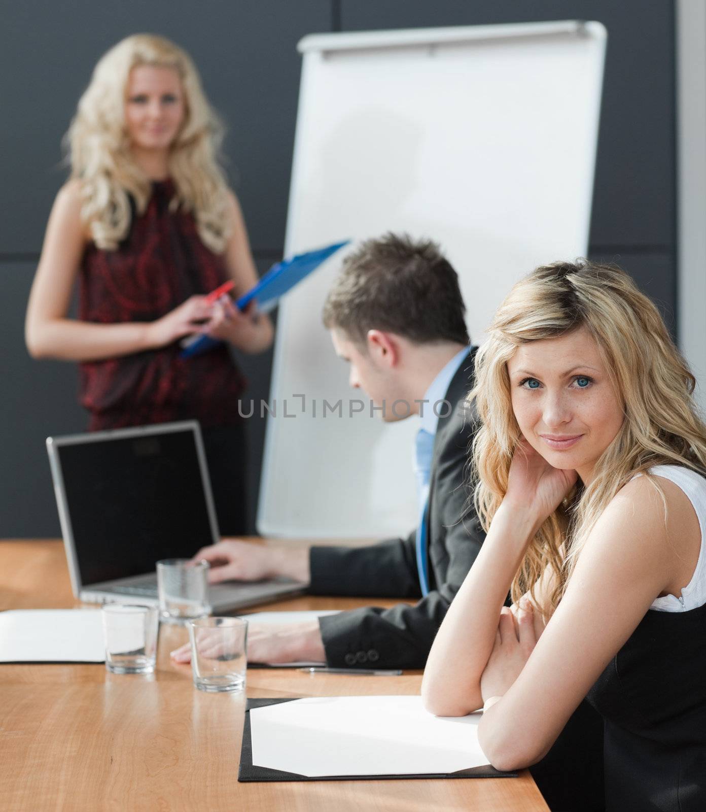 woman presenting at a business teamwork meeting by Wavebreakmedia