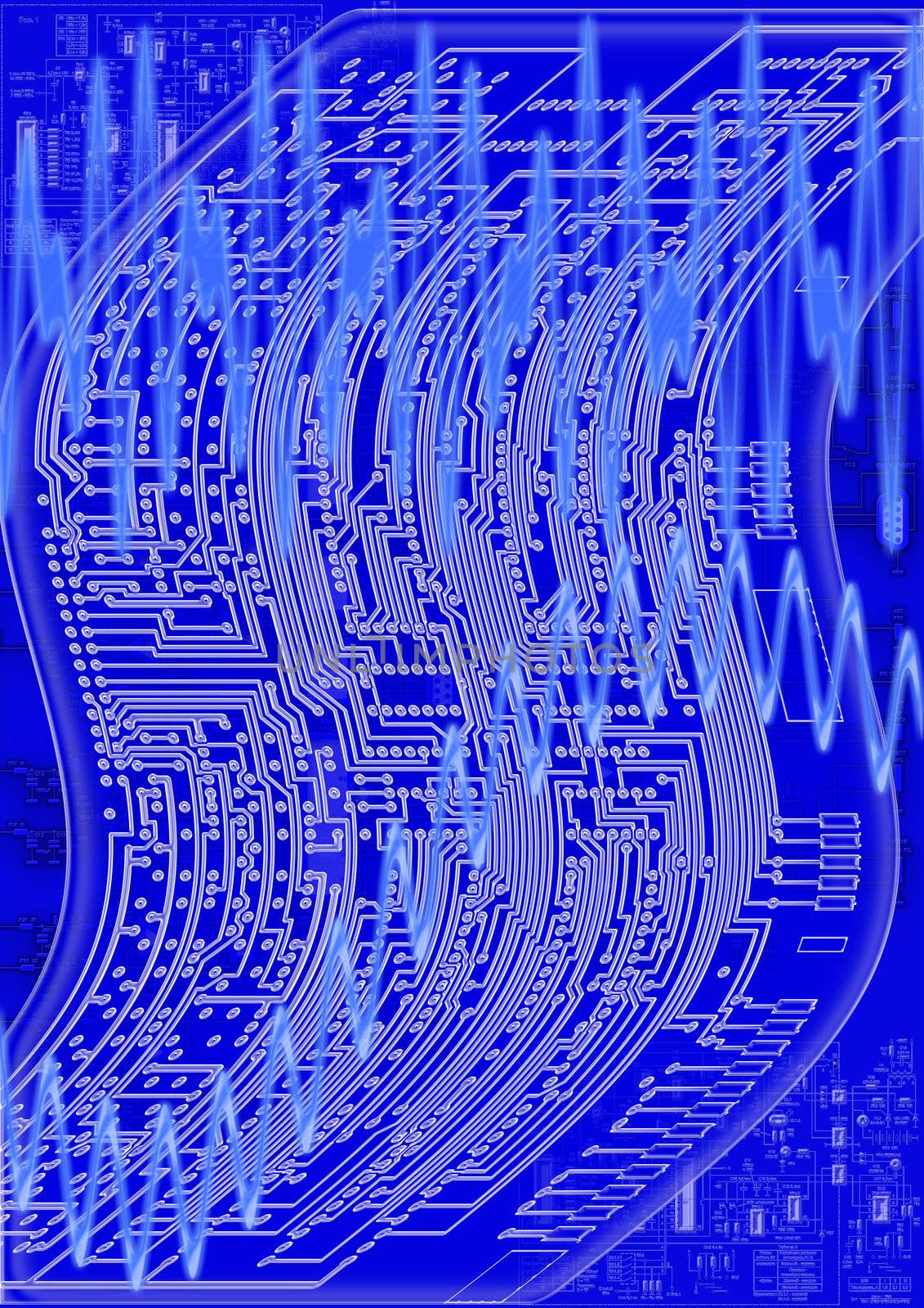 blueprint circuit board and electric circuit schematic-diagram