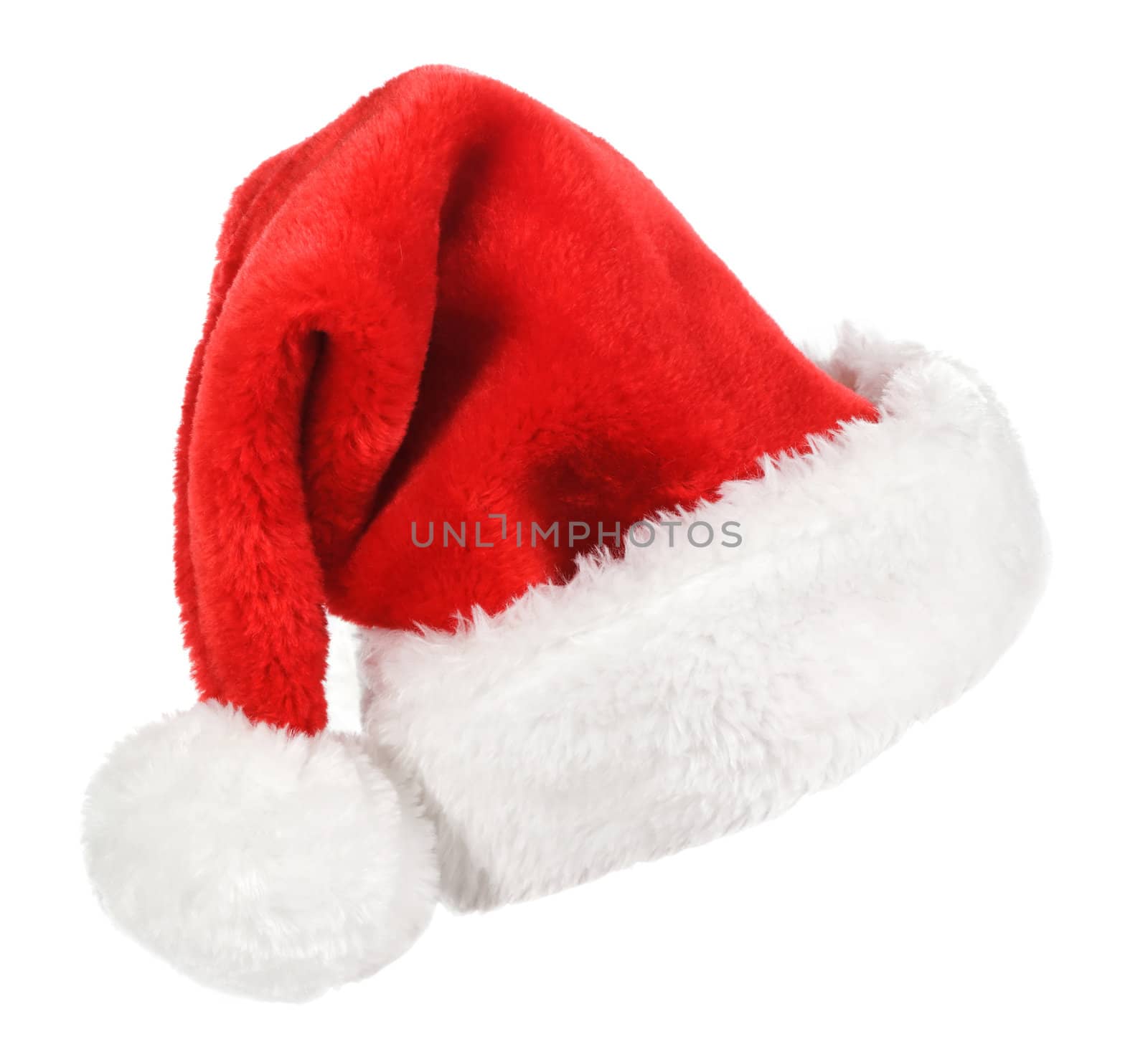 Santa red hat isolated in white background by Bedolaga