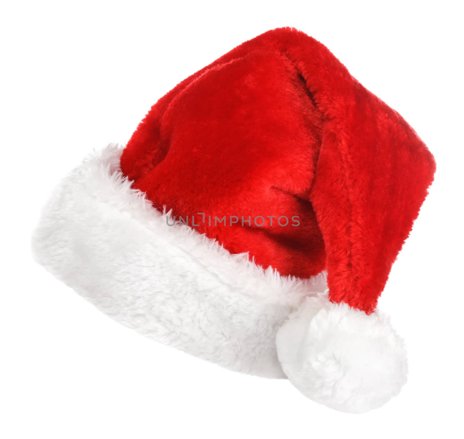 Santa red hat isolated in white background by Bedolaga