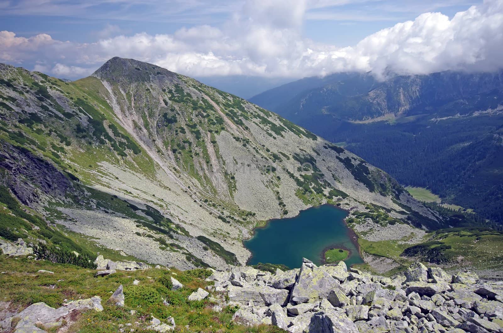 Retezat mountain scene, Taul Tapului (Goat's lake)