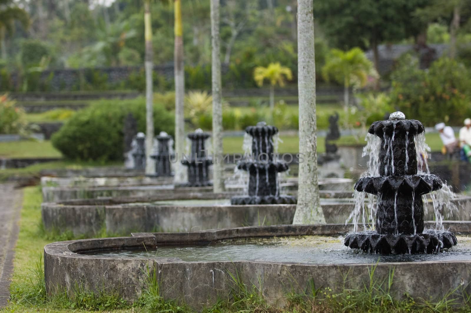 Fountains at Bali's Tirtagangga Water Palace, Indonesia