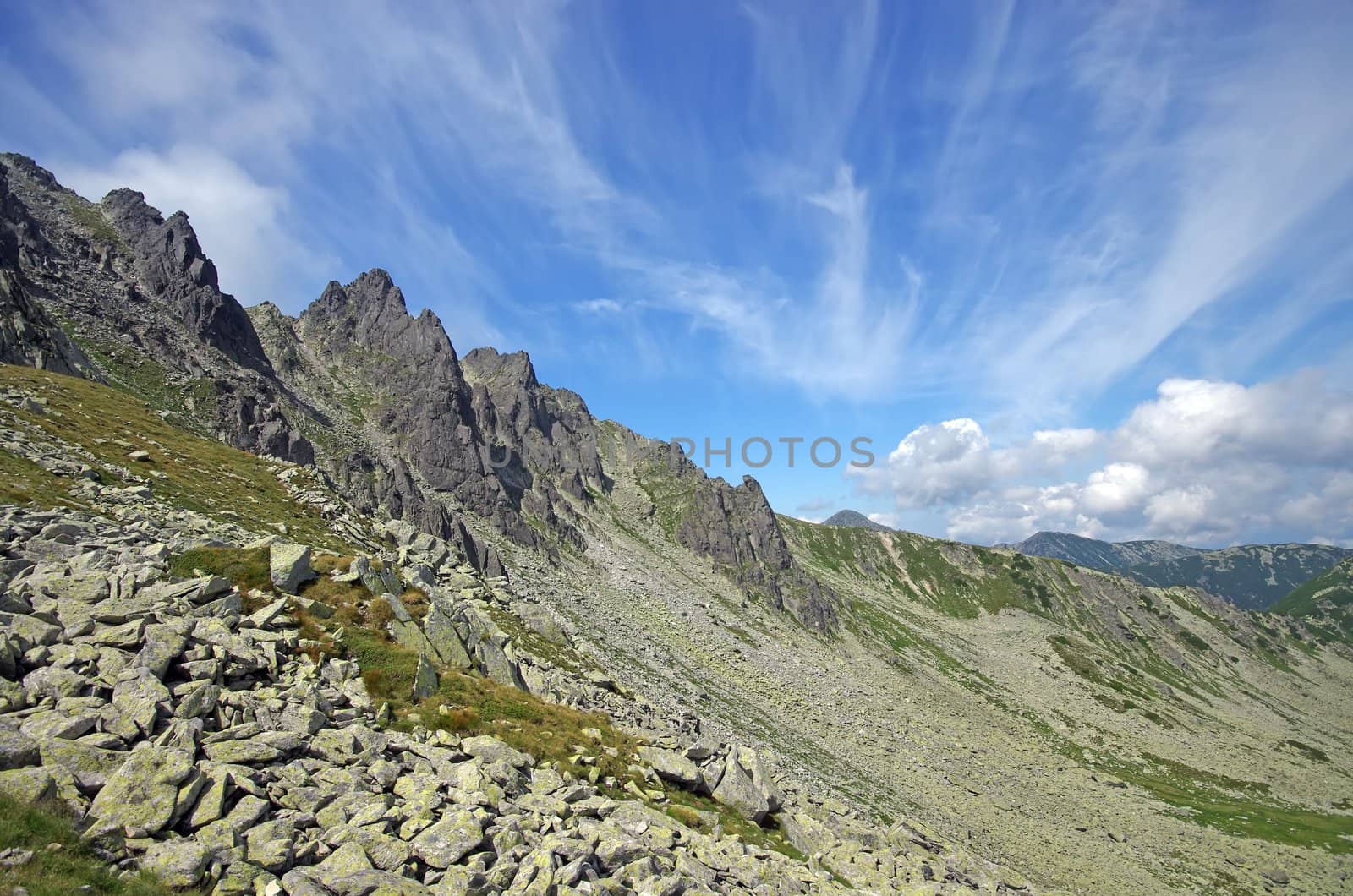 Alpine crest in Retezat National Park (Peleaga )