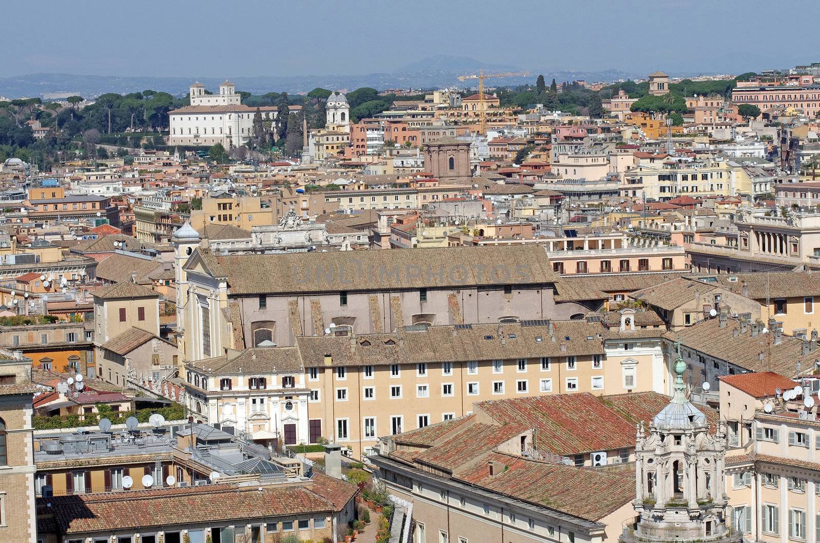 Rome buildings viewed from Vittorio Emanuel Monument