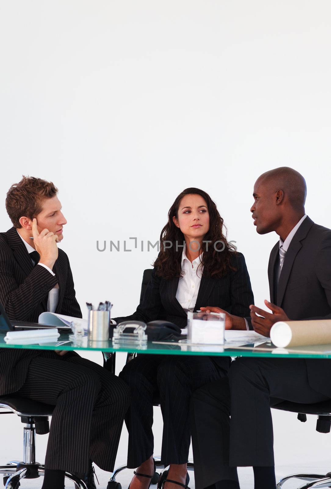 Young business people interacting in a meeting