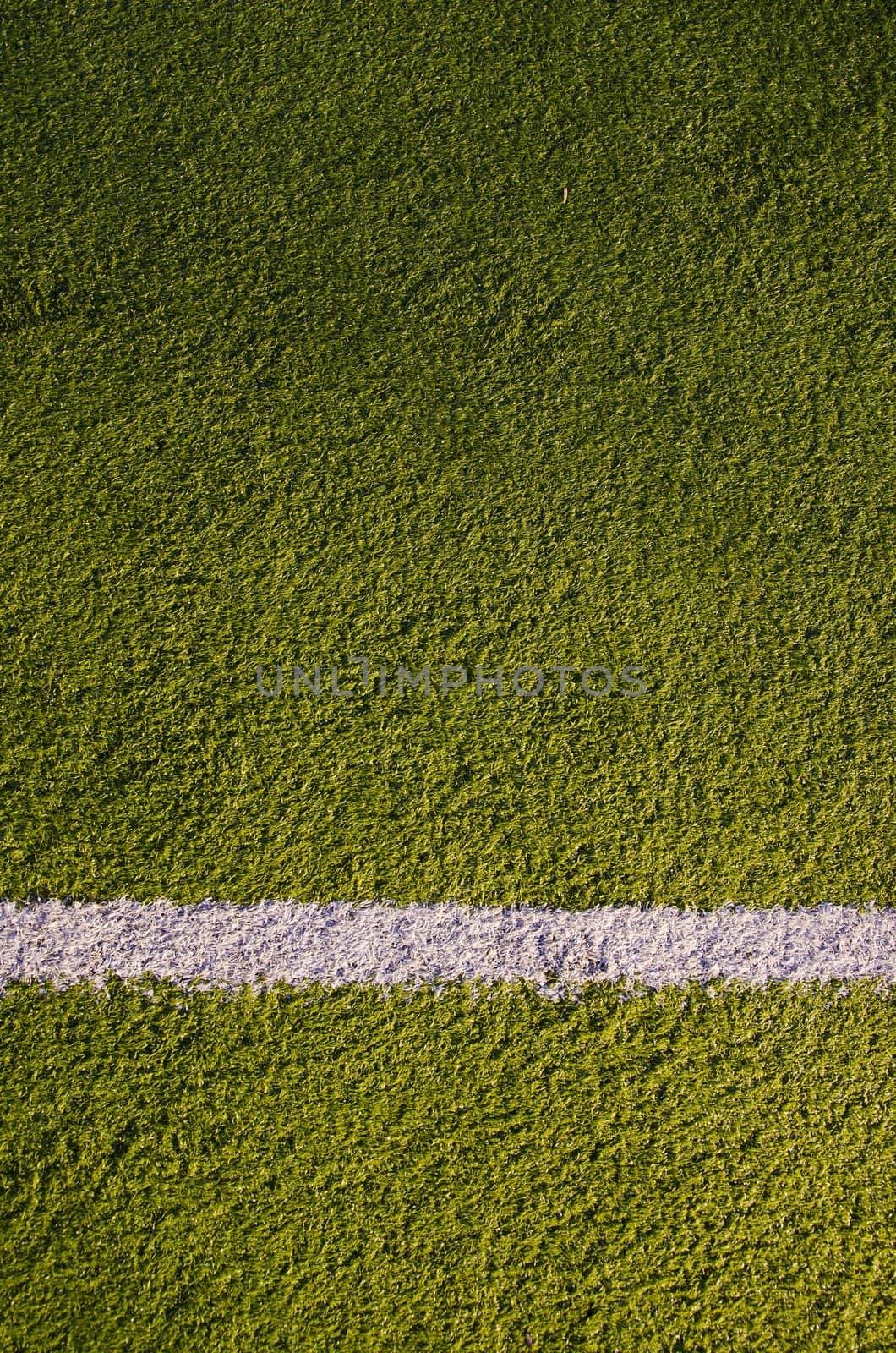 Synthetic sports grounds coating. White marking line details and background.