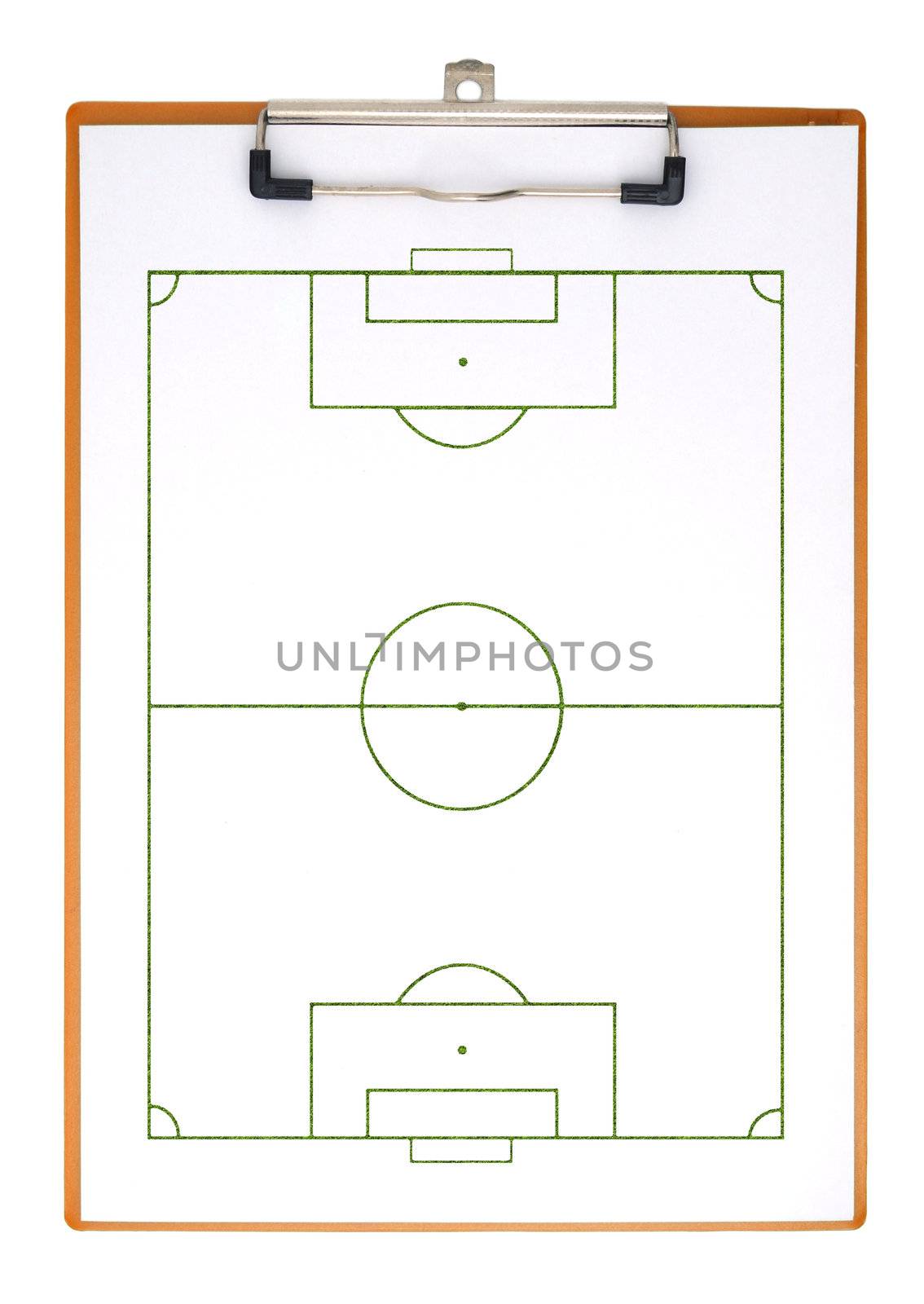 Soccer field on clipboard