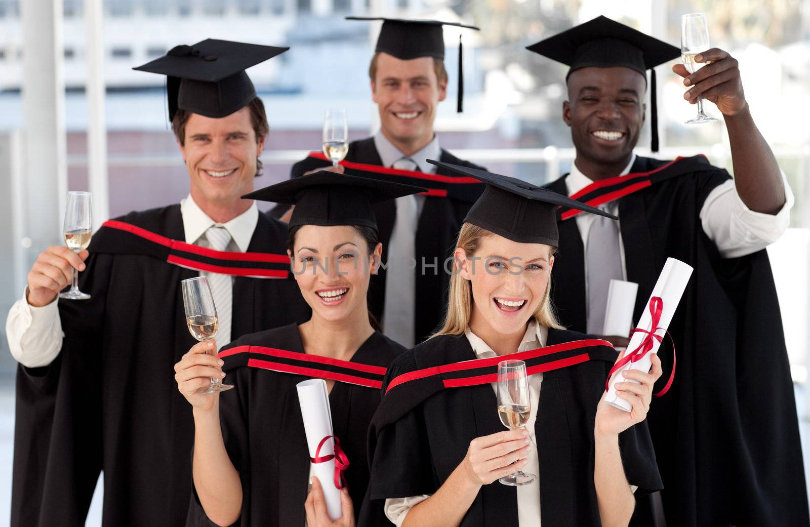 Group of people Graduating from College from different cultures