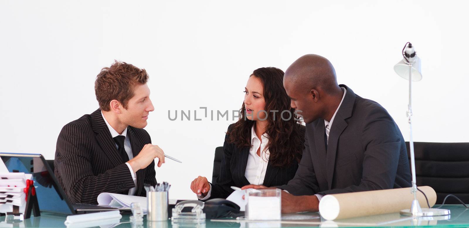 Young business people interacting in a meeting