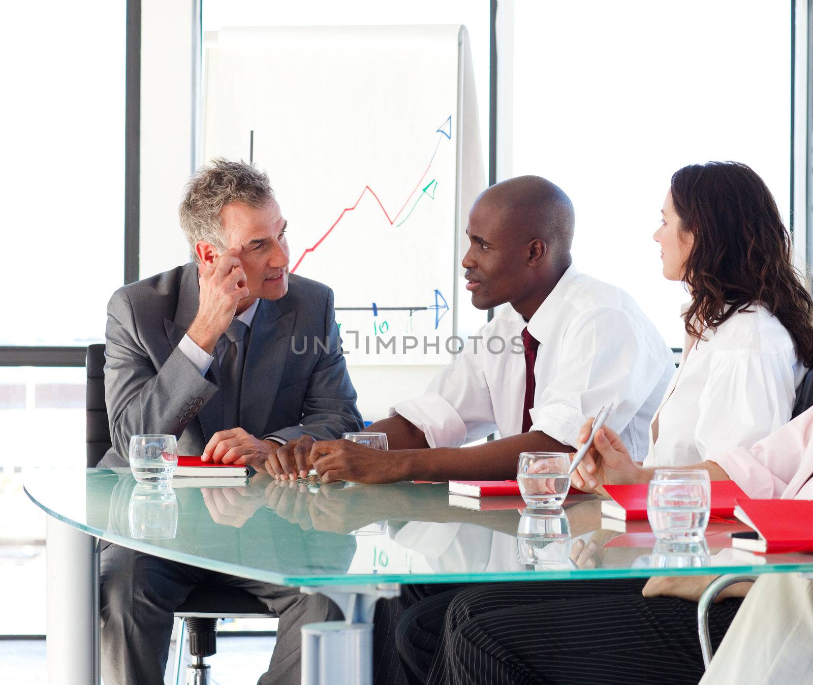 Multi-ethnic business people interacting in office