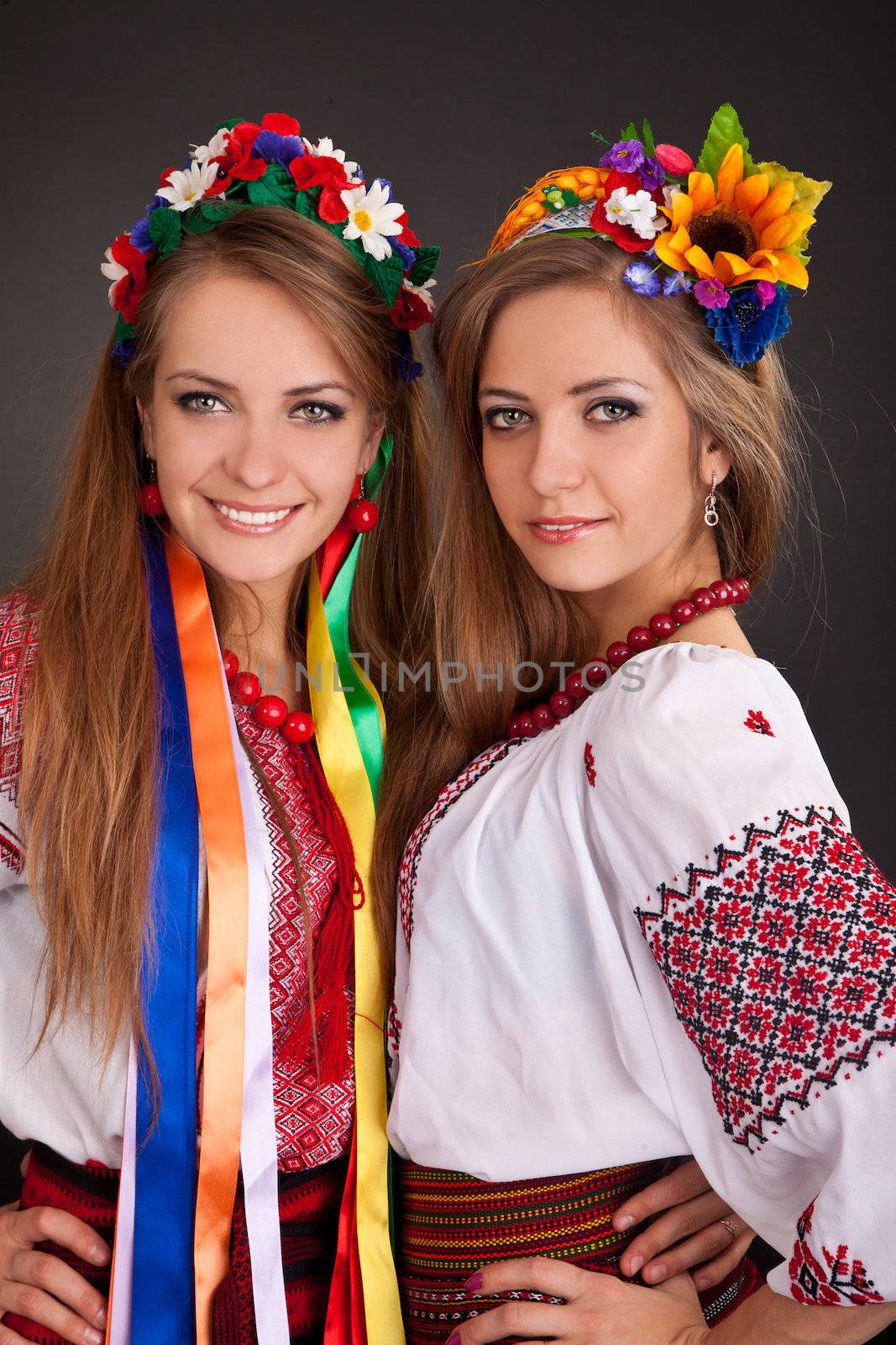 Young women in ukrainian clothes by bloodua