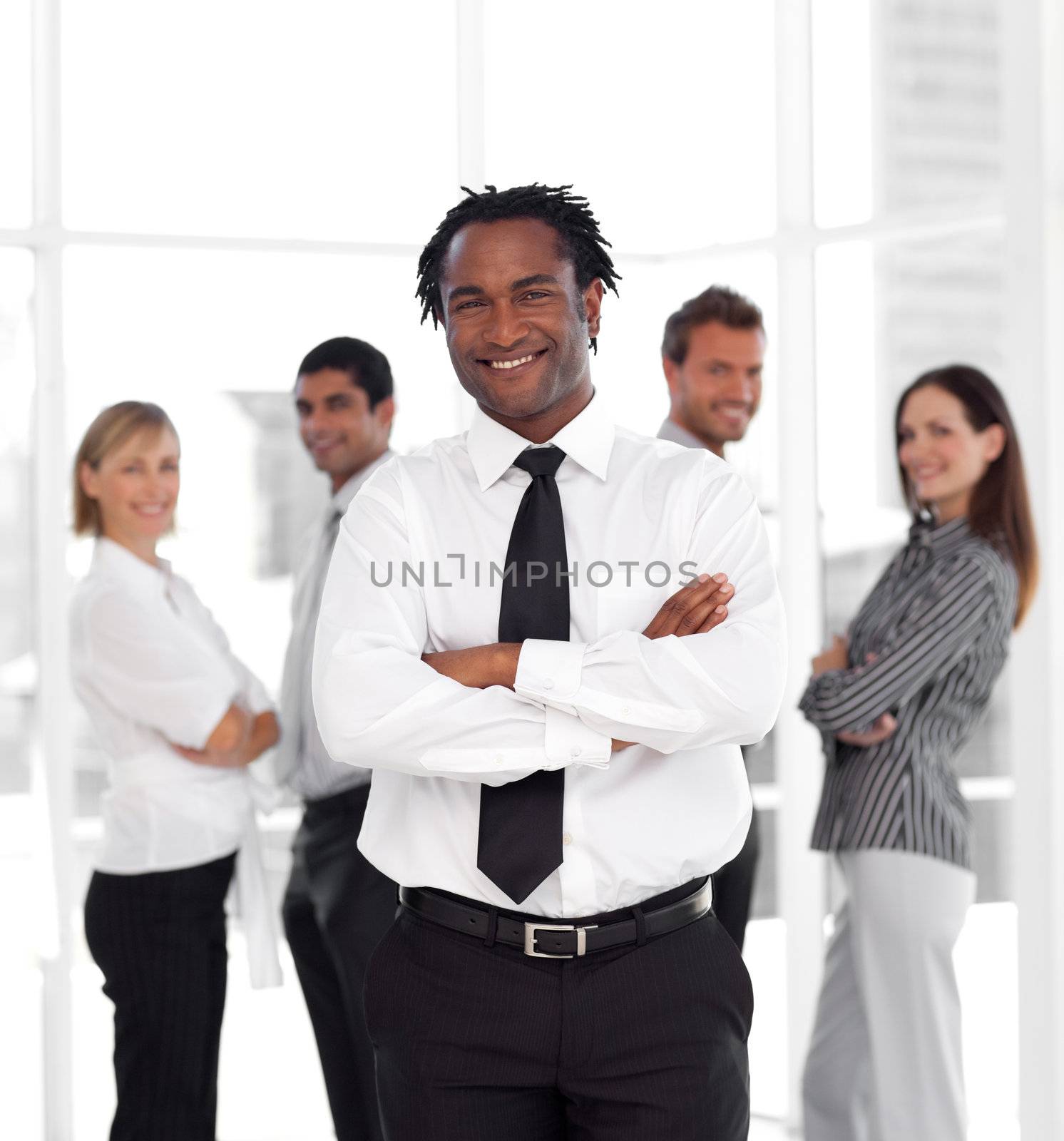 Business staff applauding during a meeting