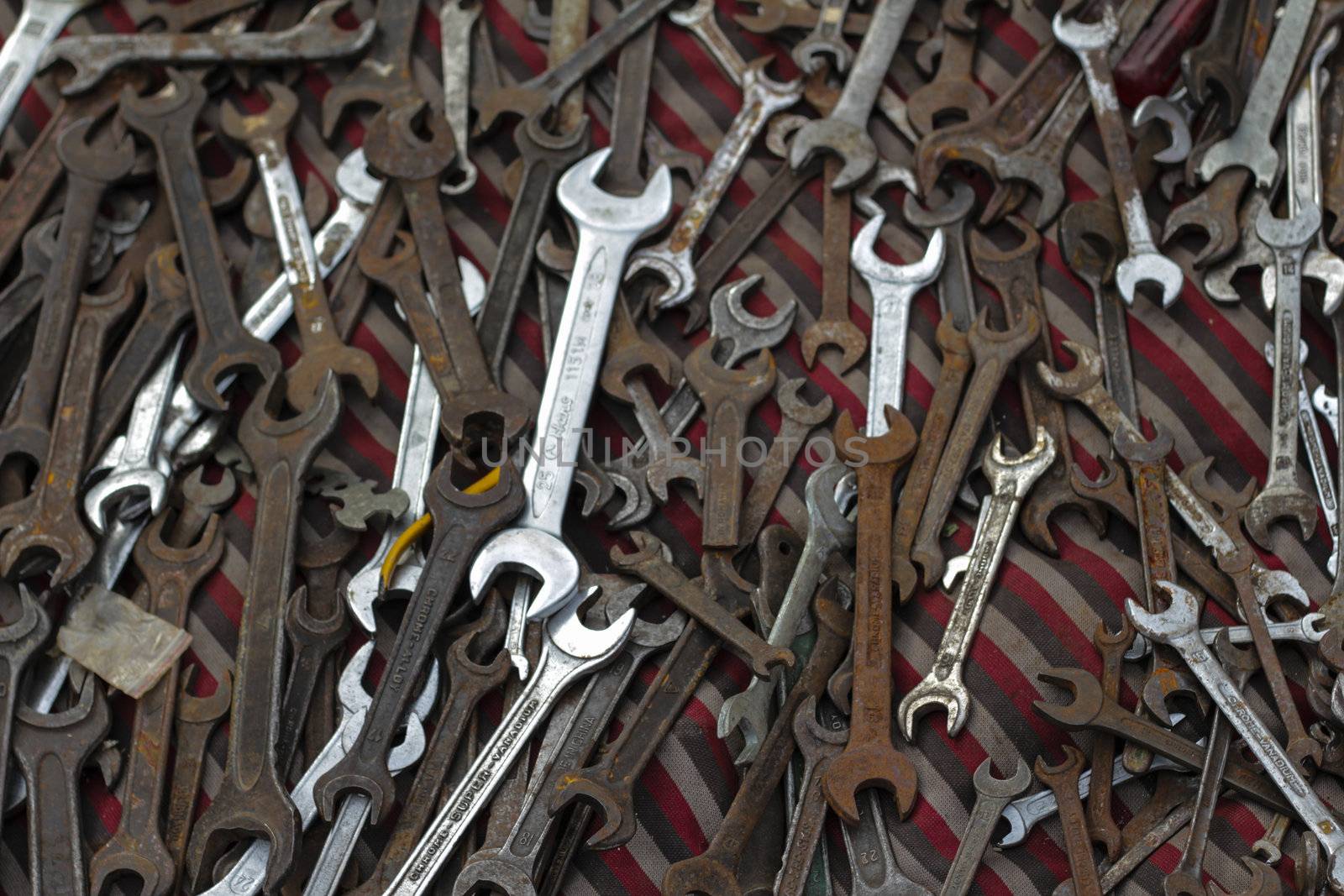 A large collection of small old wrenches







a collection of many many old keys