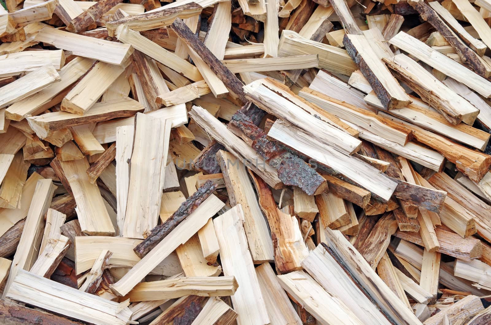 Pile of wood for fire as background