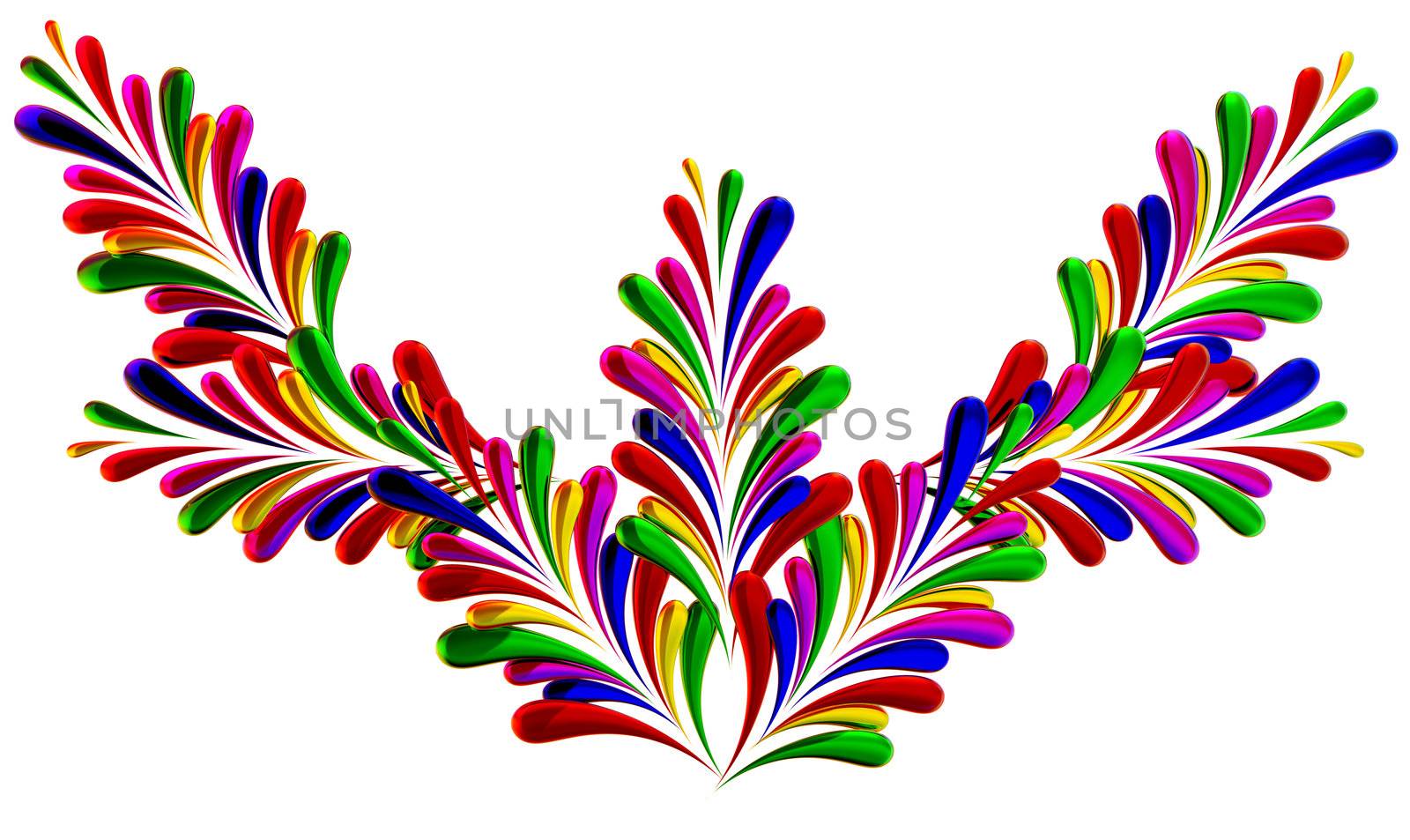 colorful abstract concept frame with many design elements on white background