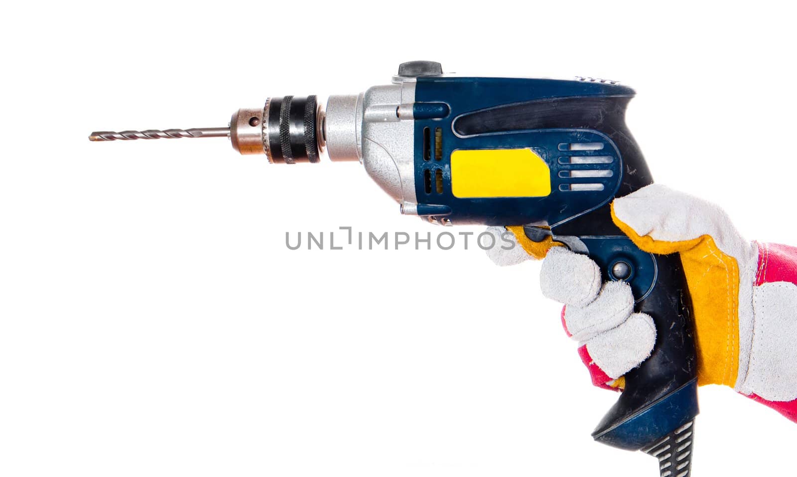 gloved hand with drill by GekaSkr