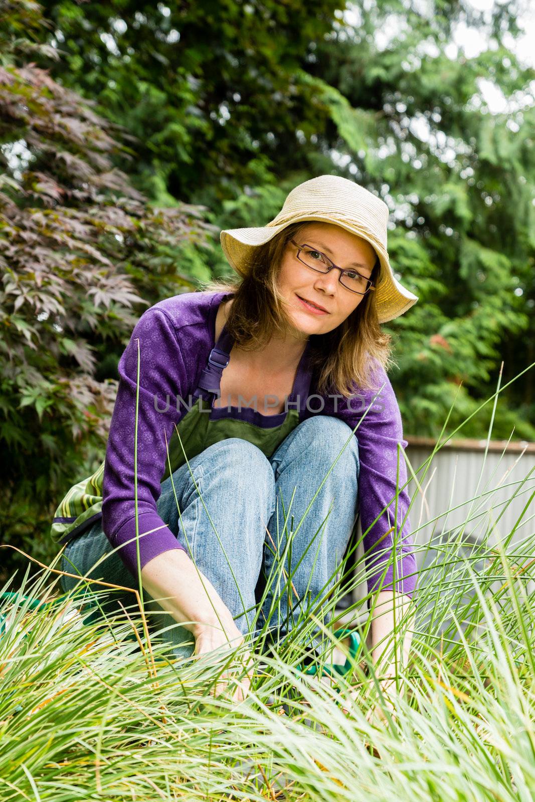 Women Gardening in Backyard by sketchyT