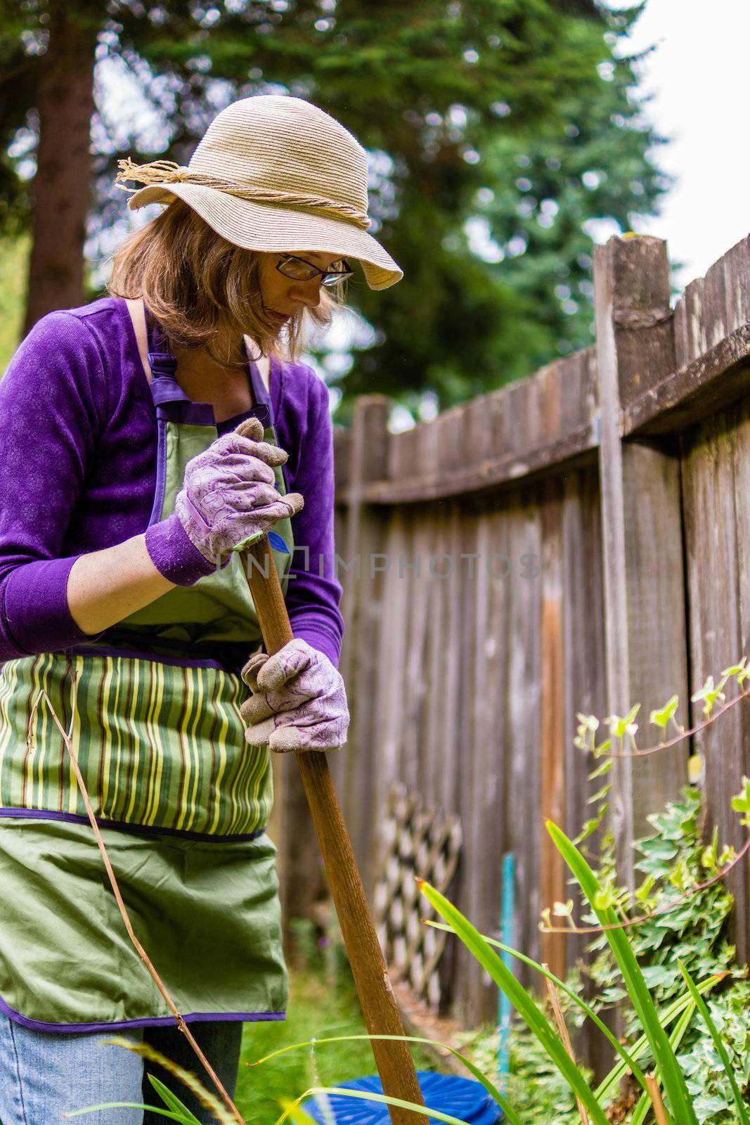 Women Gardening in Backyard by sketchyT