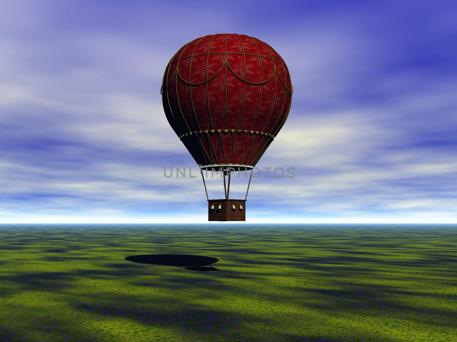 Hot-air balloon and sky