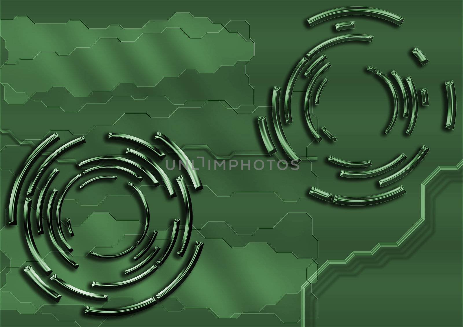 Abstract technological background with technological lines and circles