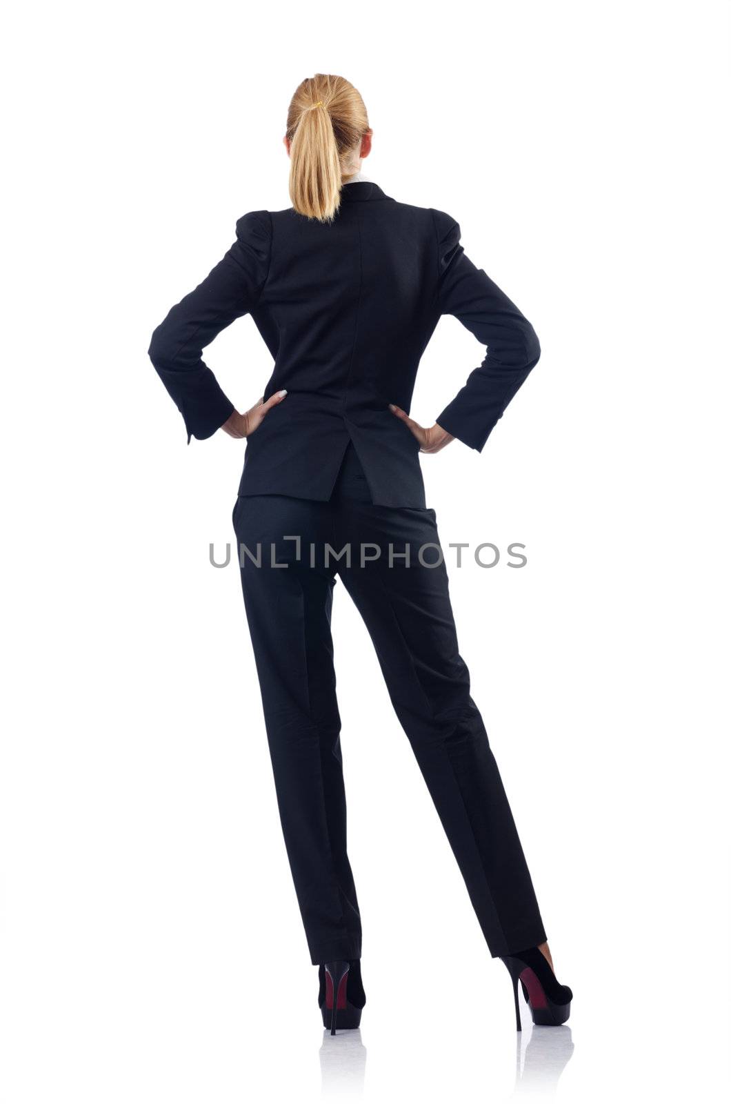 Businesswoman isolated on the white