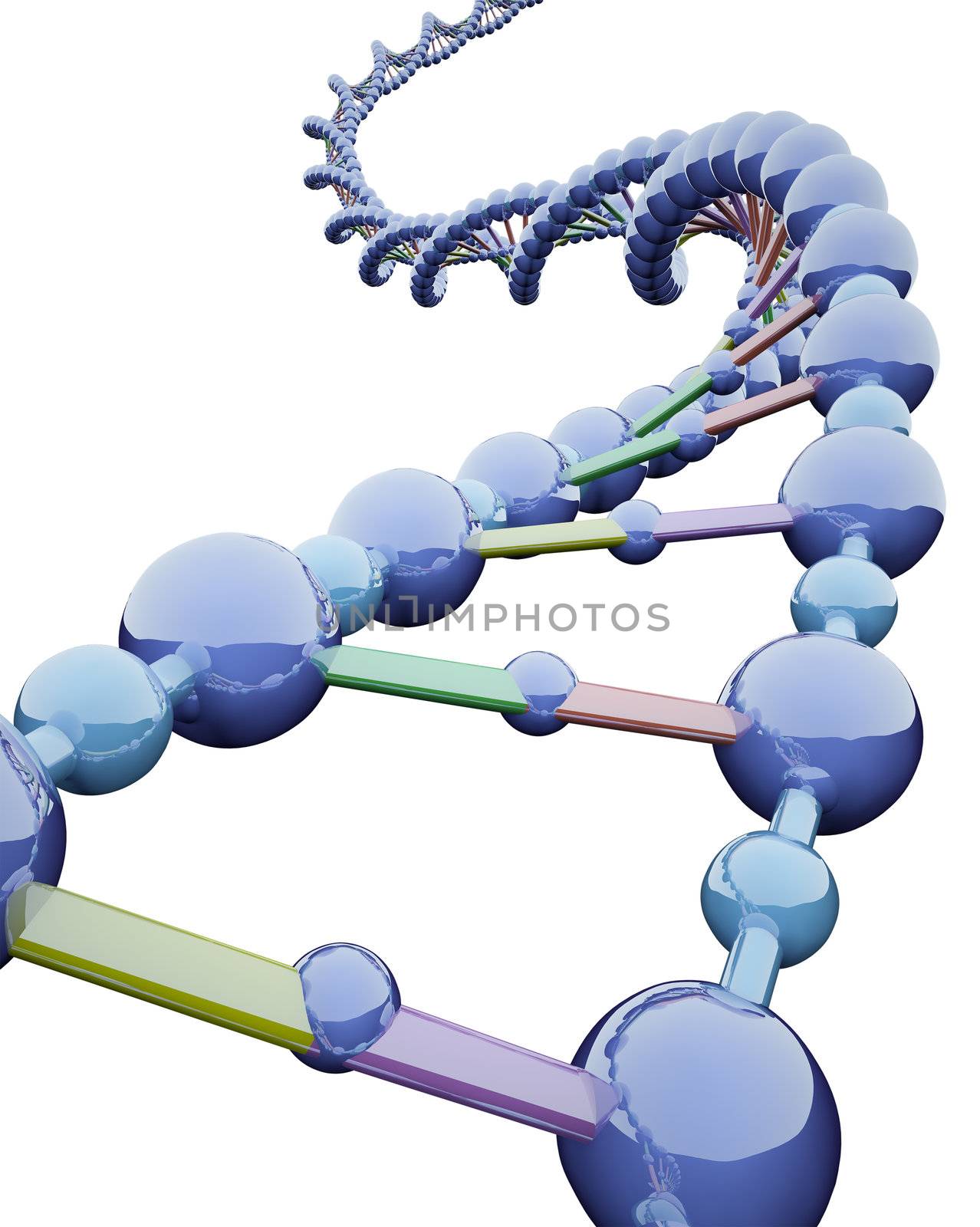 3D Render of DNA in white background