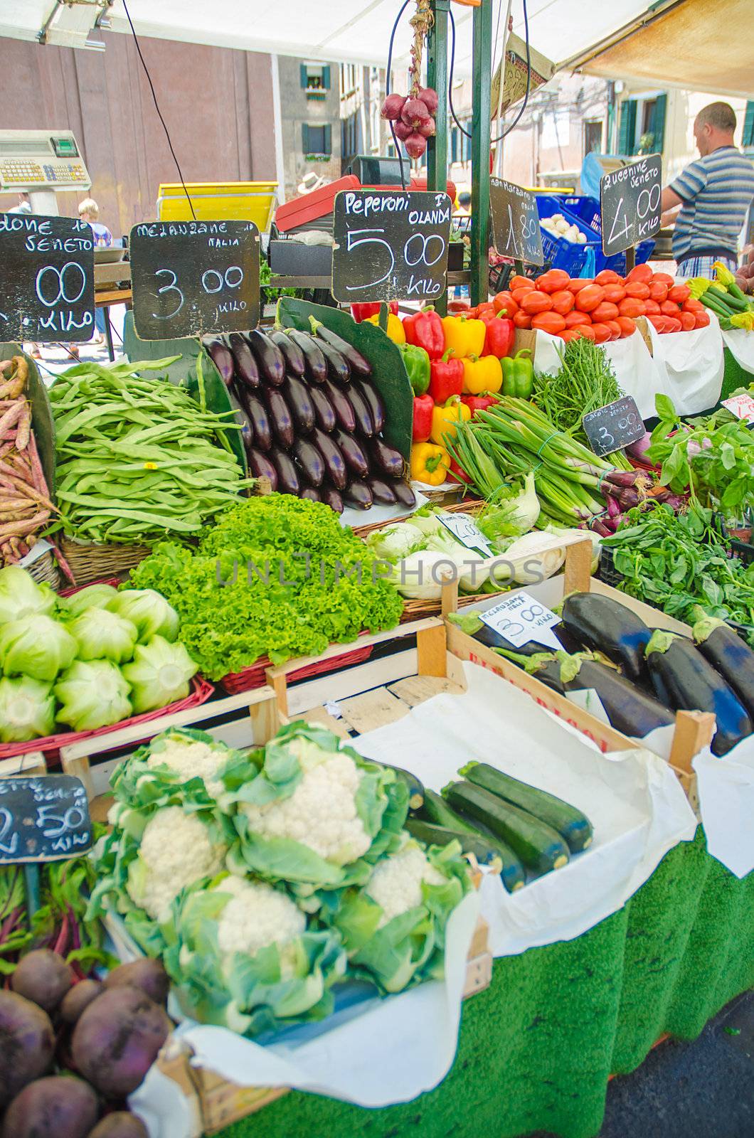 Fruits and vegetables at the market stall