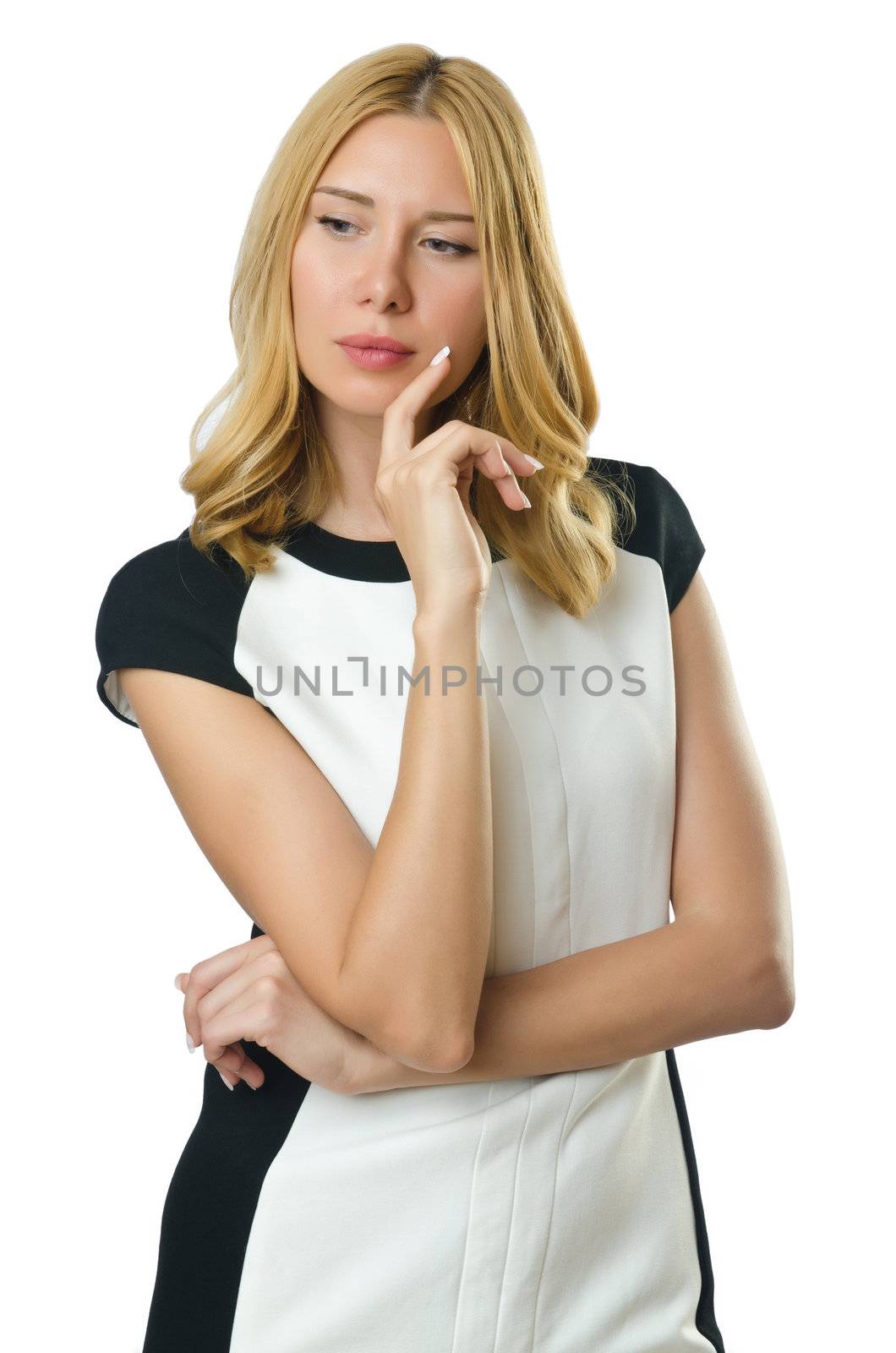 Attractive woman on white background by Elnur