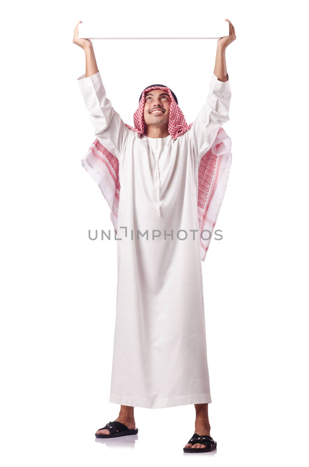 Arab man isolated on the white by Elnur