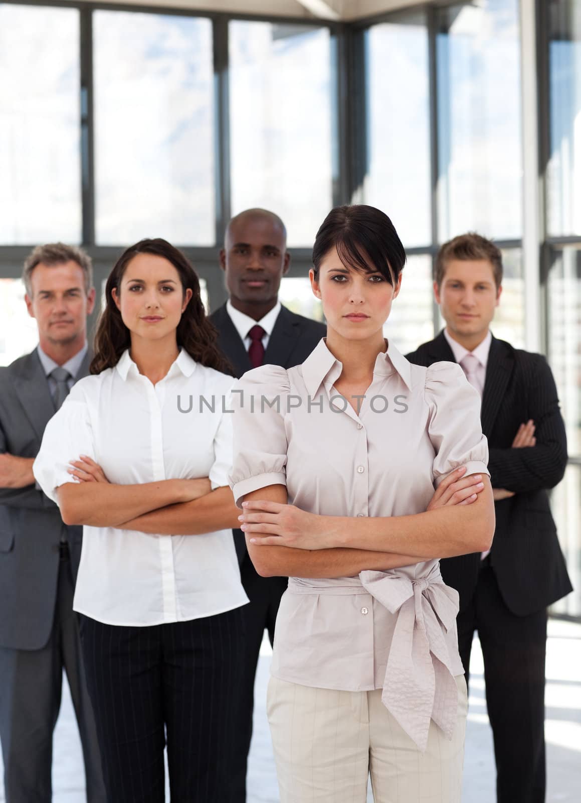 Portrait of business people looking at the camera in a office