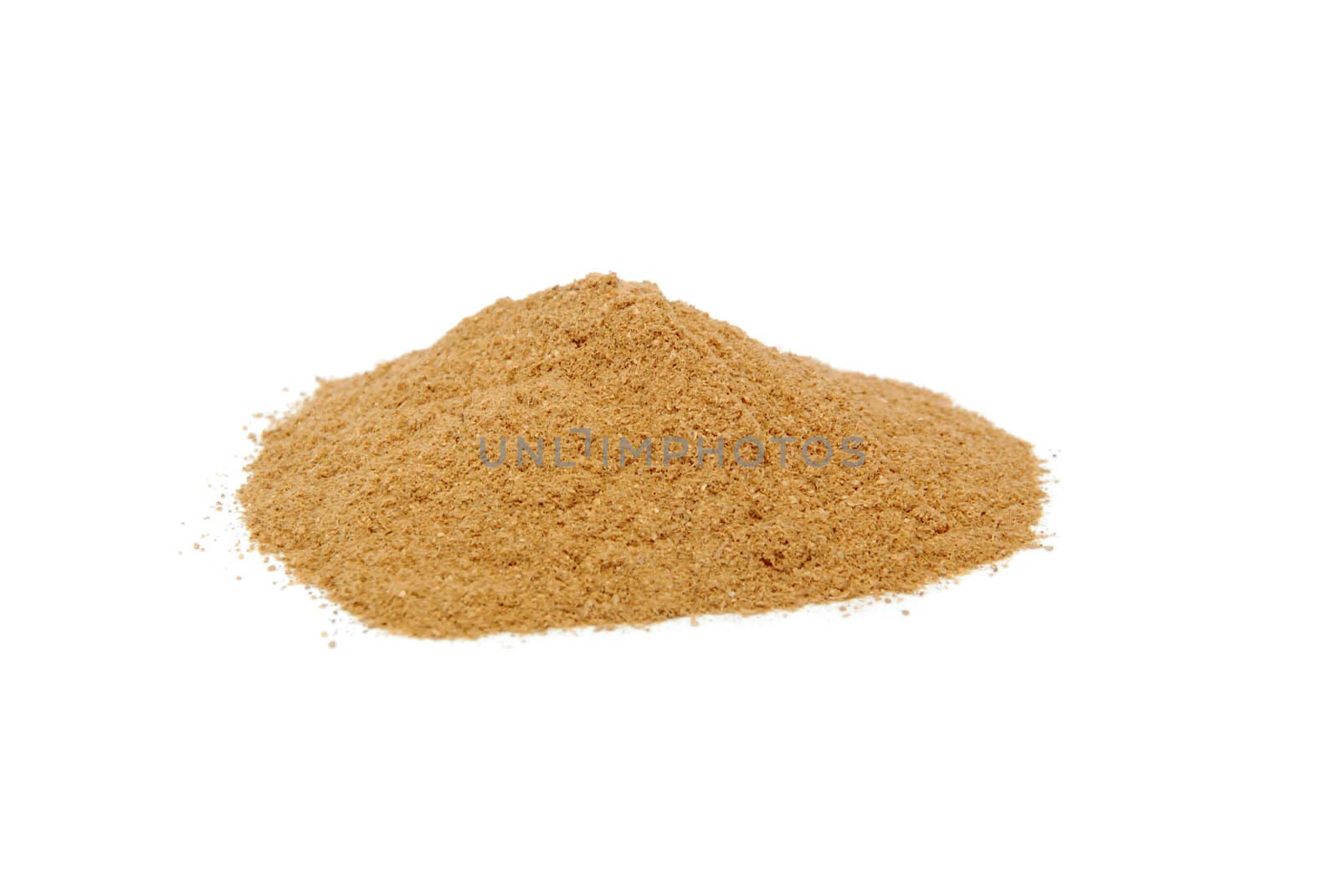 Ground cinnamon, isolated on a white background