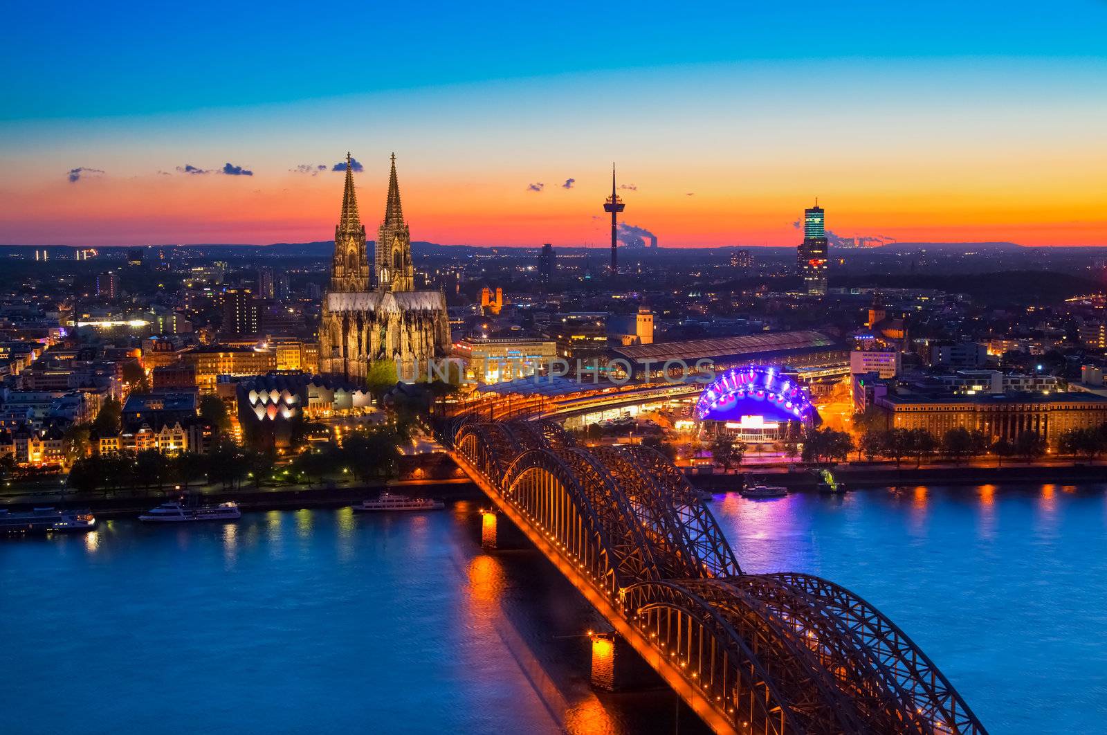 Panorama of Cologne (Koeln), Germany with the cathedral