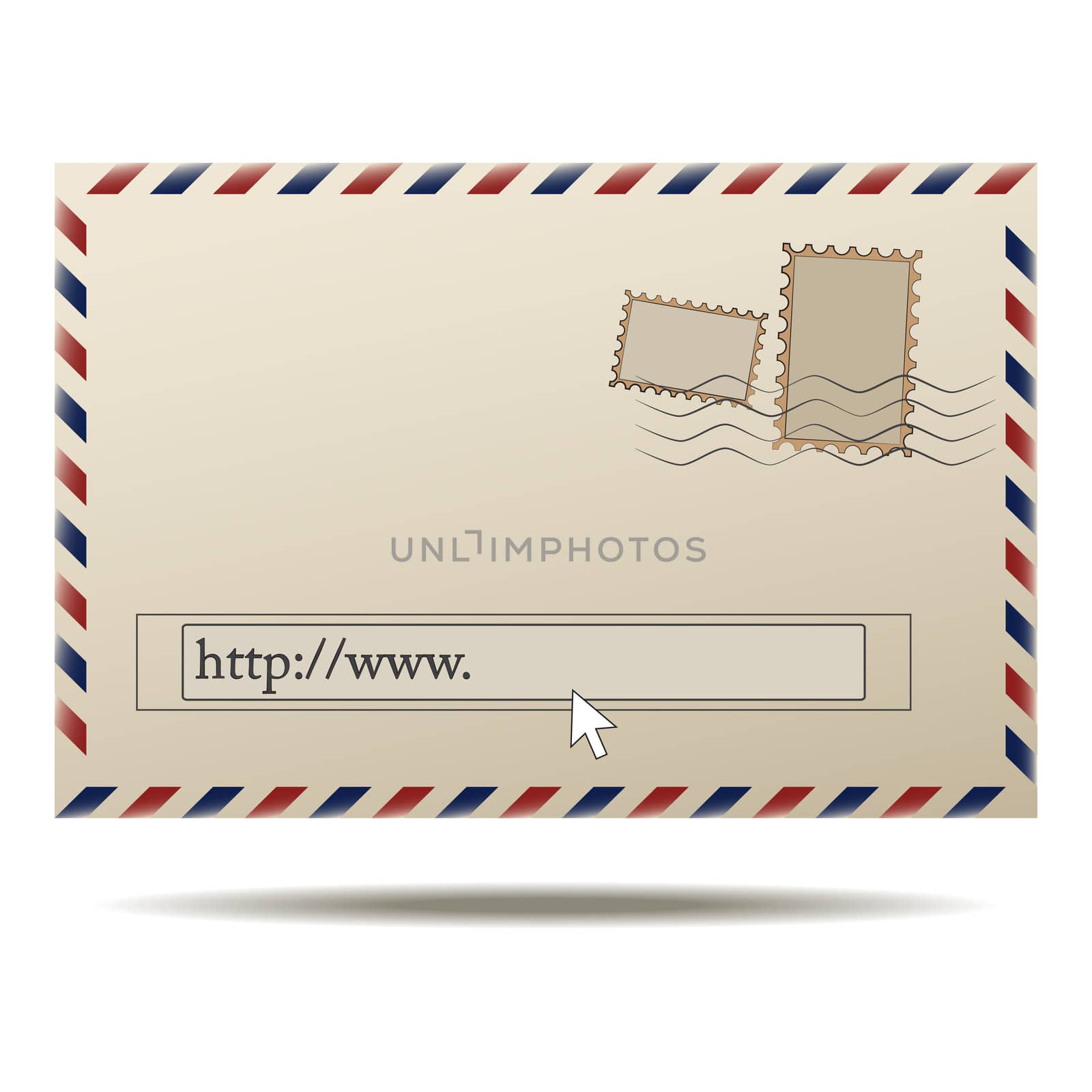 image of old style mail with internet communication concept