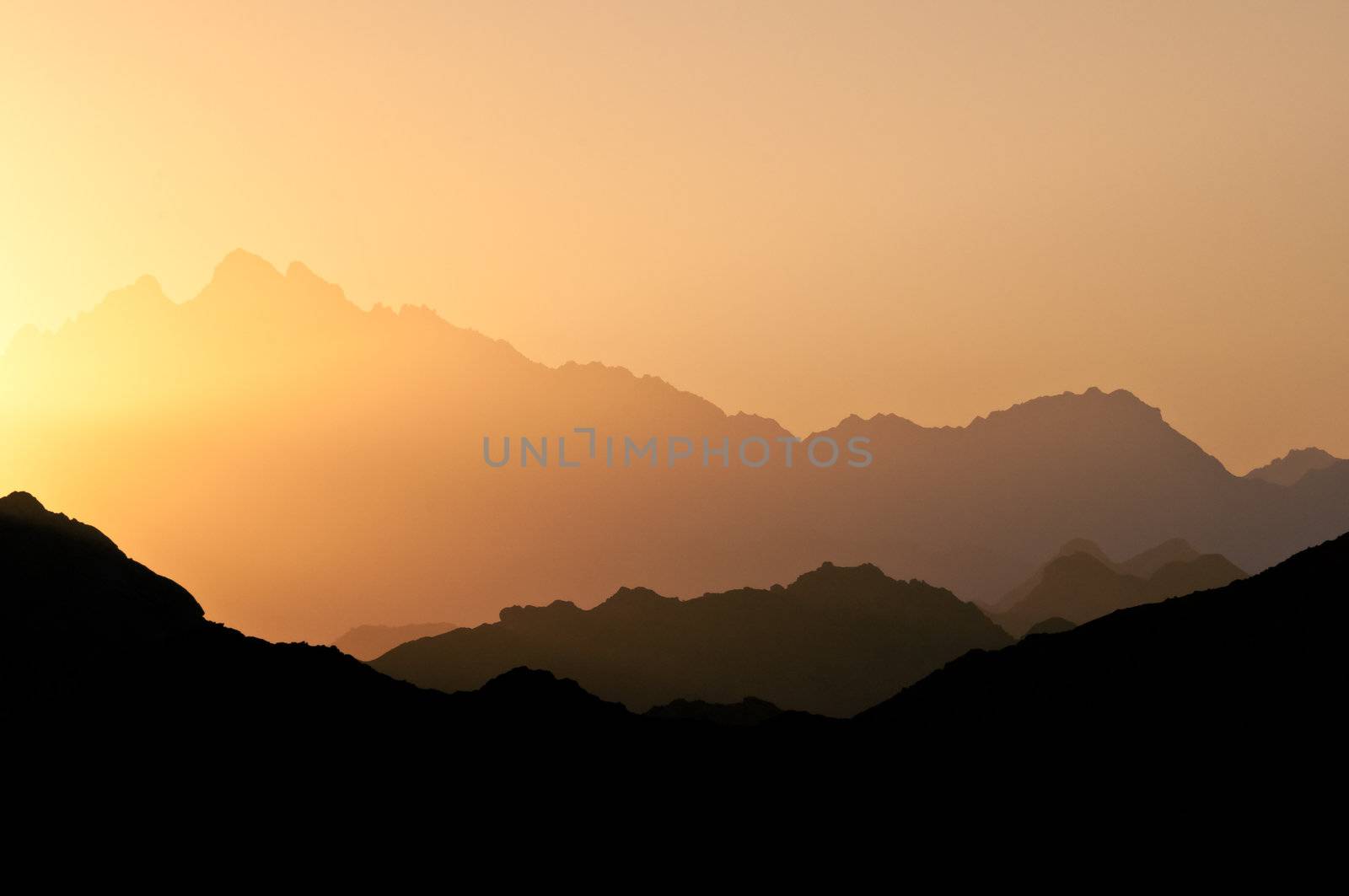 Egyptian stone desert yellow sunset, Egypt, Africa