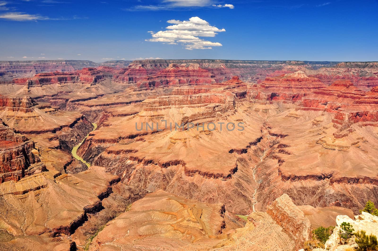 Grand canyon clear day landscape view, Arizona, USA
