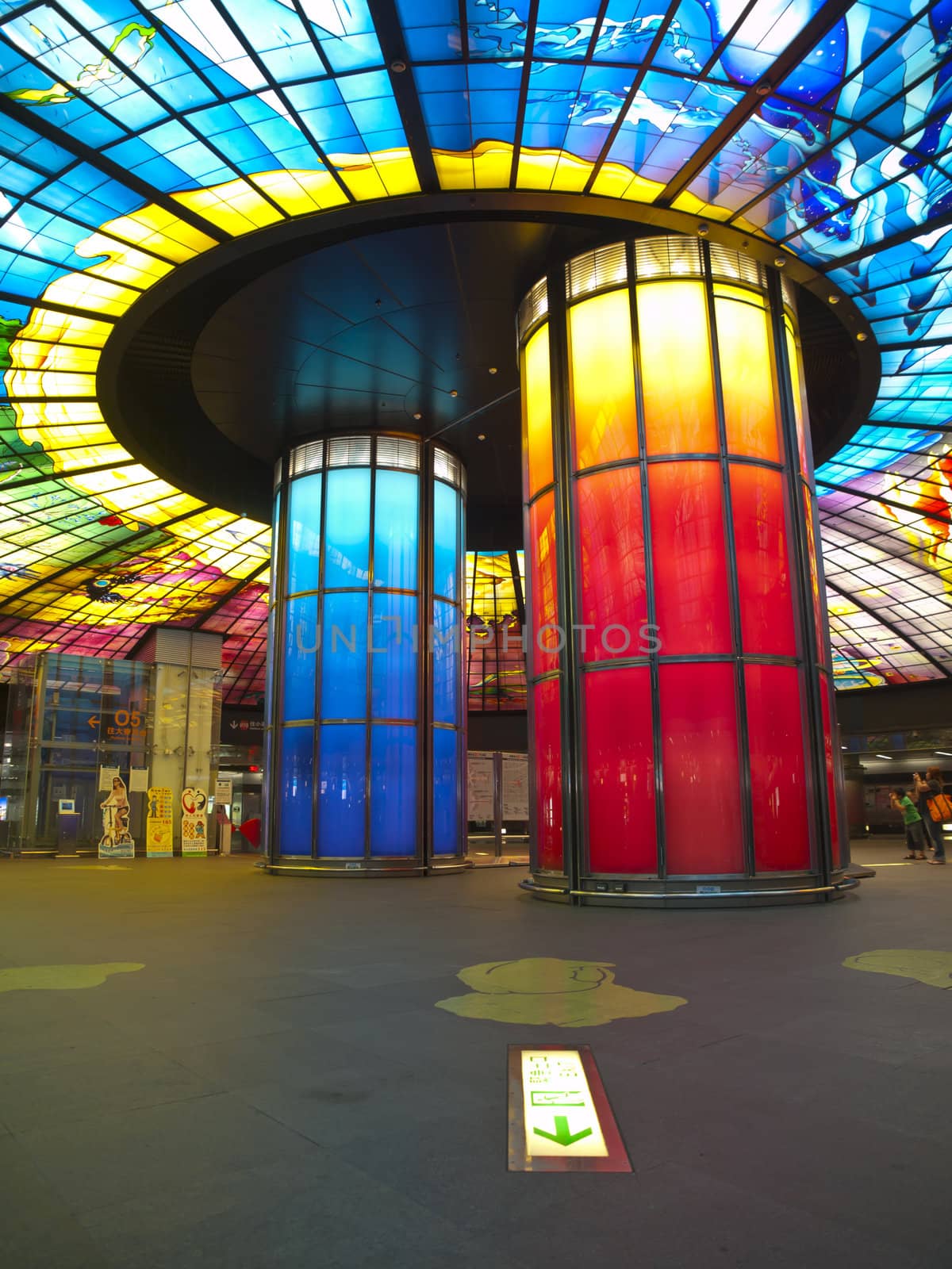 KAOHSIUNG CITY – CIRCA APRIL 2010: The Dome of Light at Formosa Boulevard Station, the largest glass work in the world at the central station of Kaohsiung subway system in Kaohsiung City, Taiwan circa April 2010.