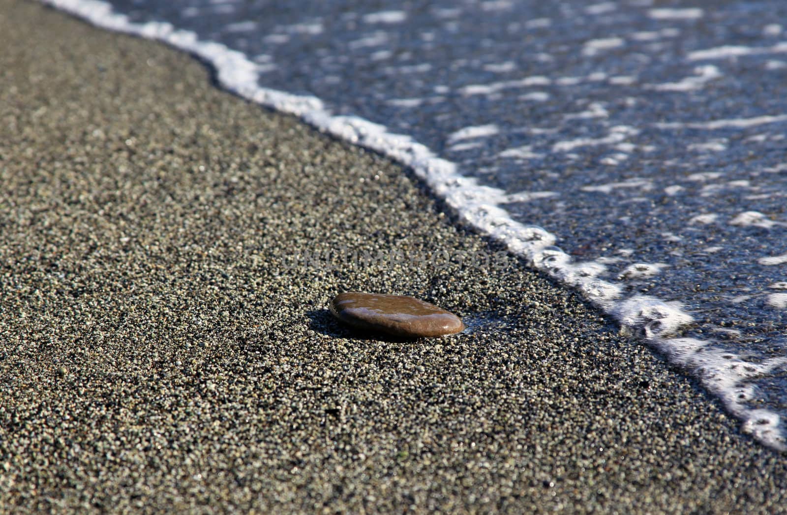 Isolated stone on the beach